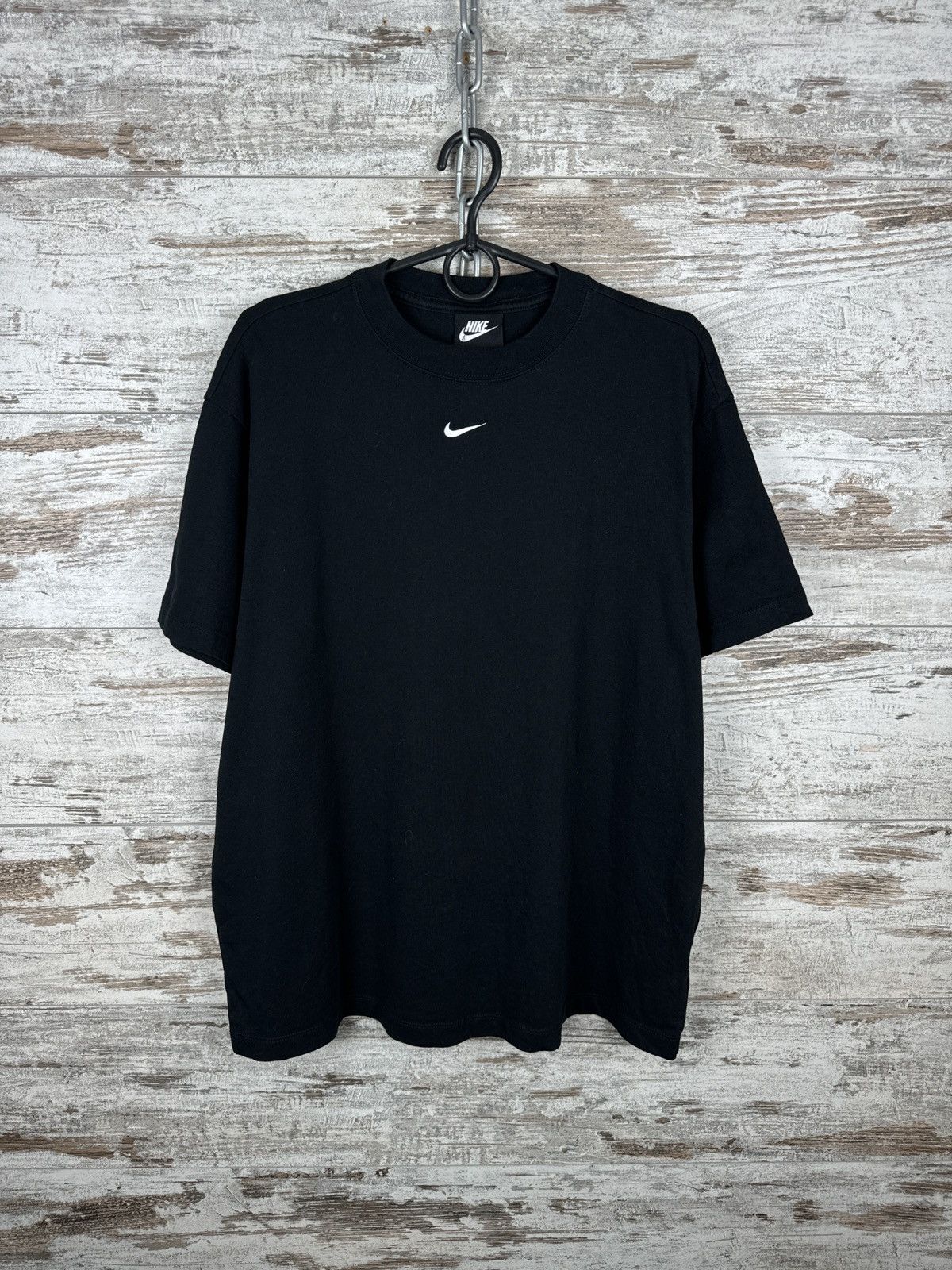 Nike Mens Vintage Nike centre swoosh T-shirt black drill y2k Size US M / EU 48-50 / 2 - 2 Thumbnail