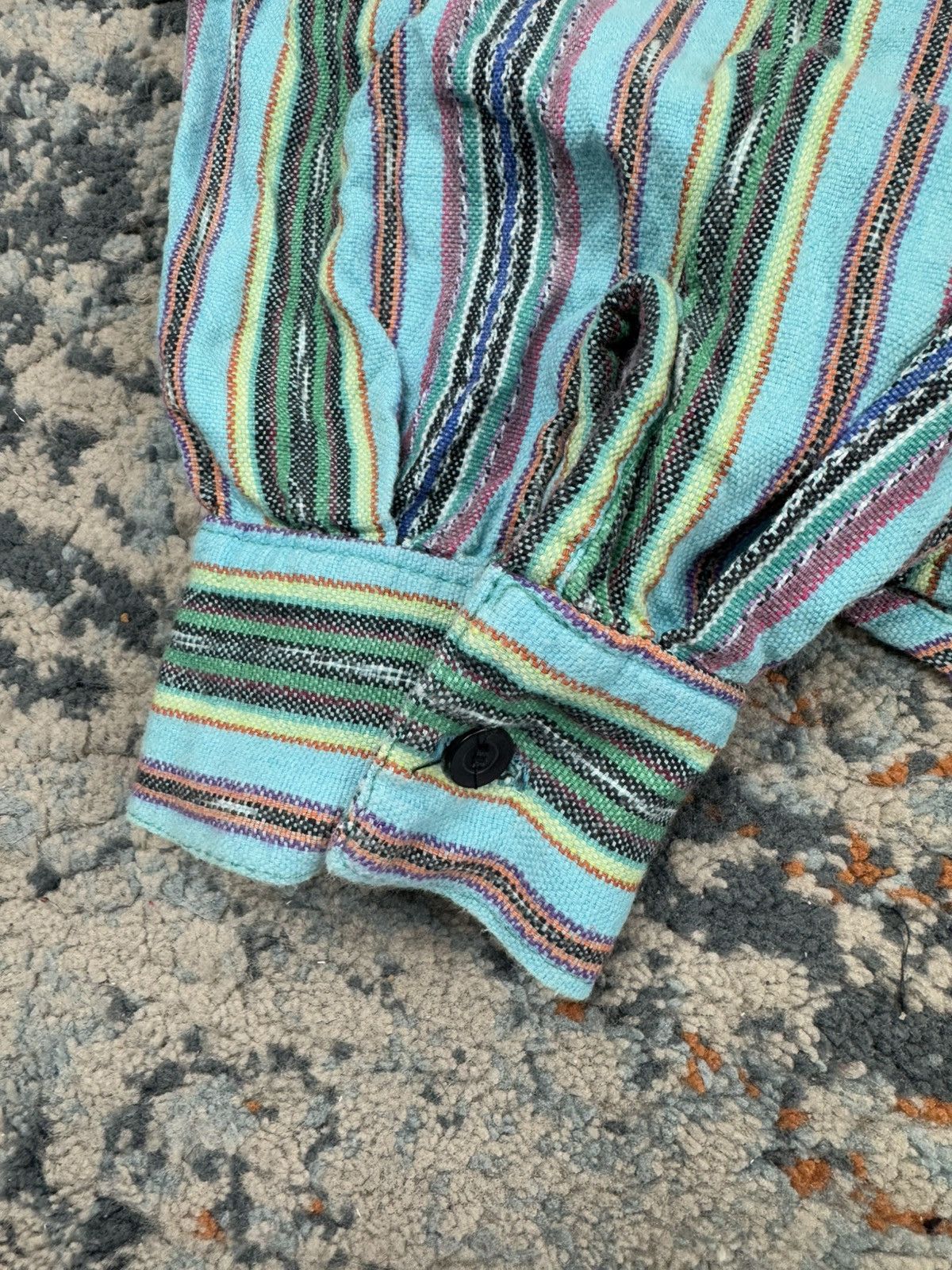 Japanese Brand × Vintage Vintage 90s super boxy baggy striped canvas worker shirt Size US XL / EU 56 / 4 - 7 Thumbnail