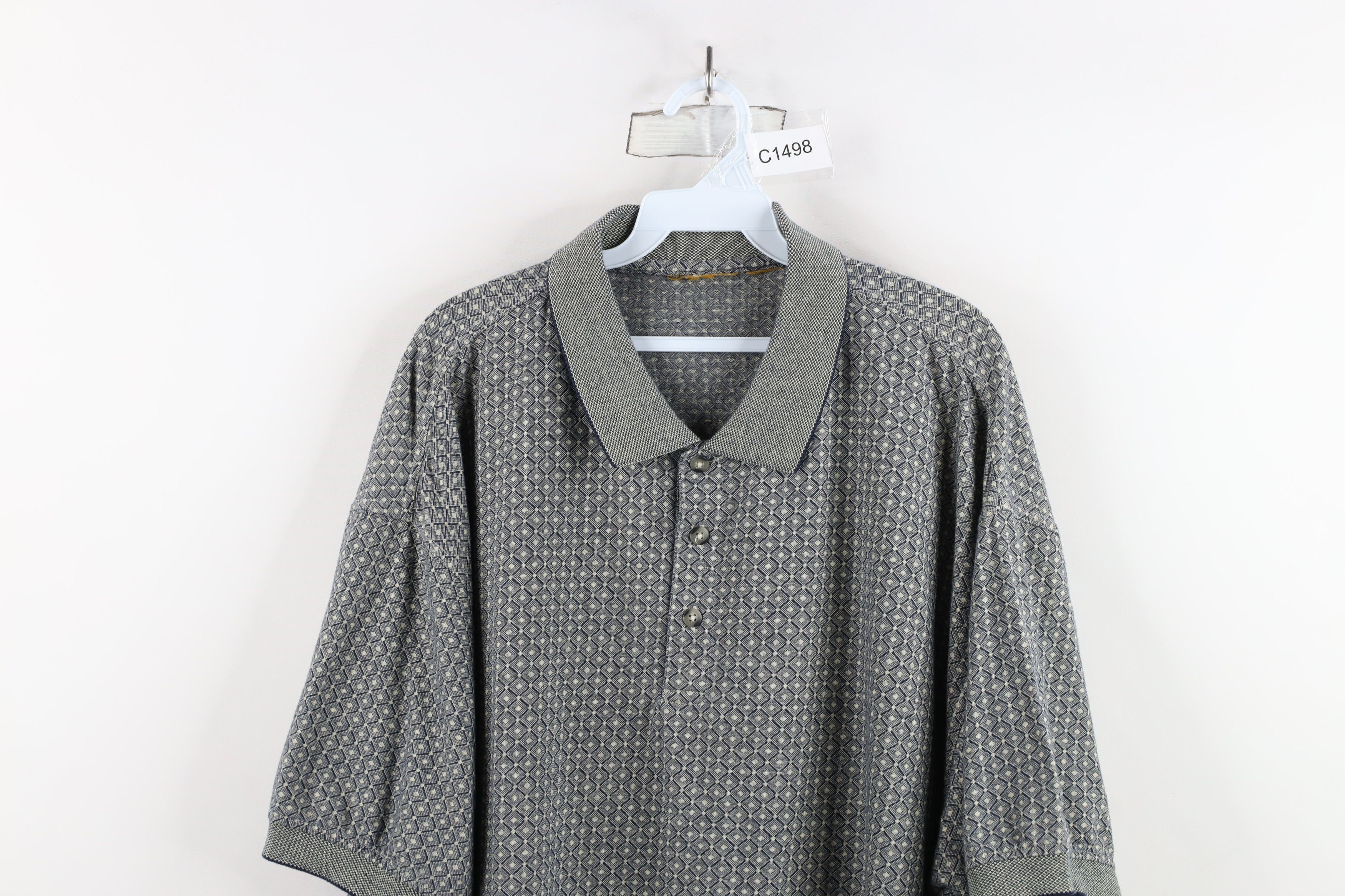Vintage Vintage 90s Streetwear Diamond Knit Collared Golf Polo Shirt Size US XL / EU 56 / 4 - 2 Thumbnail