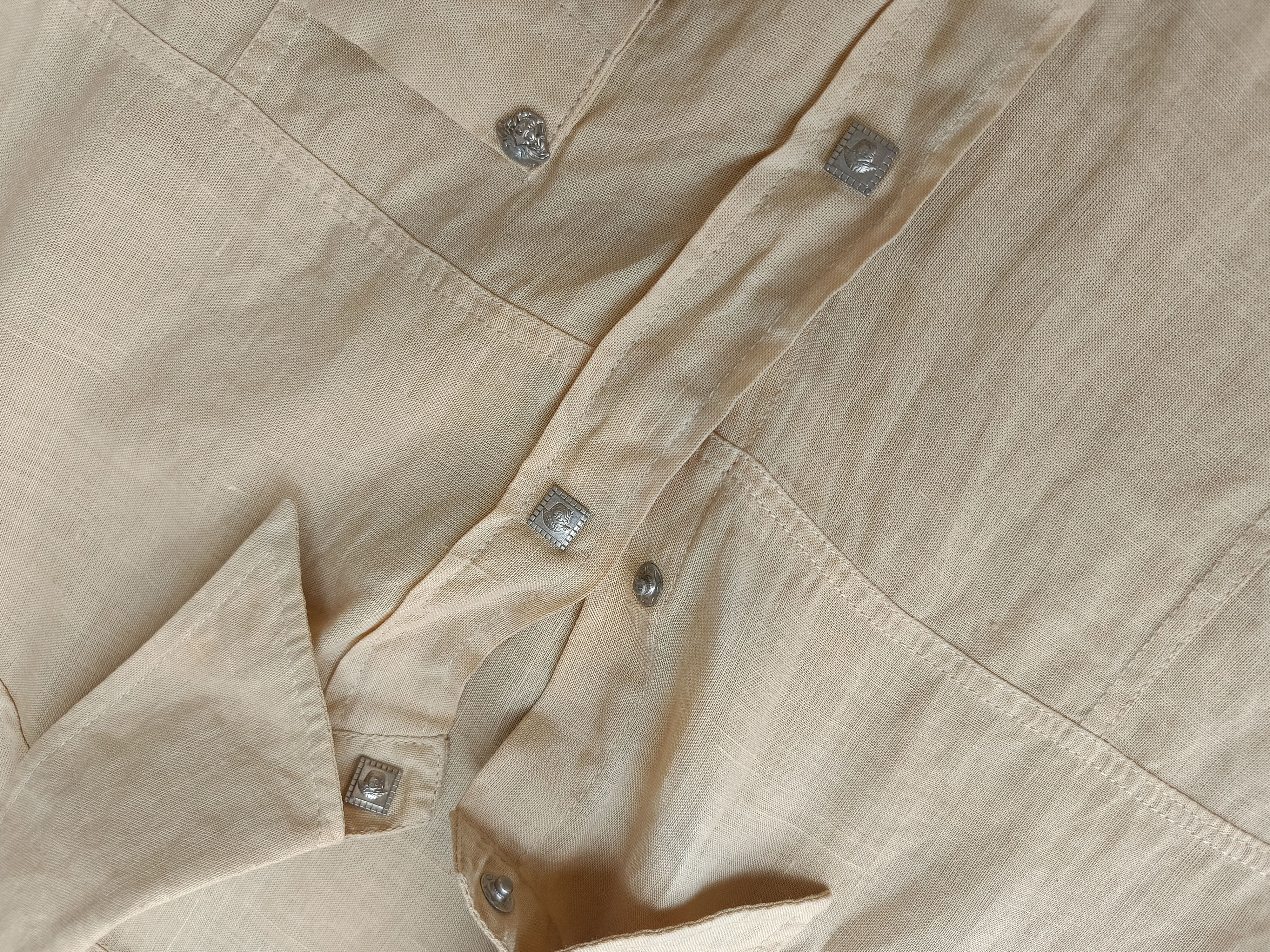 Versace Jeans Couture 90's VERSACE JEANS COUTURE VINTAGE SHIRT BUTTON UP LINEN Size US L / EU 52-54 / 3 - 7 Thumbnail
