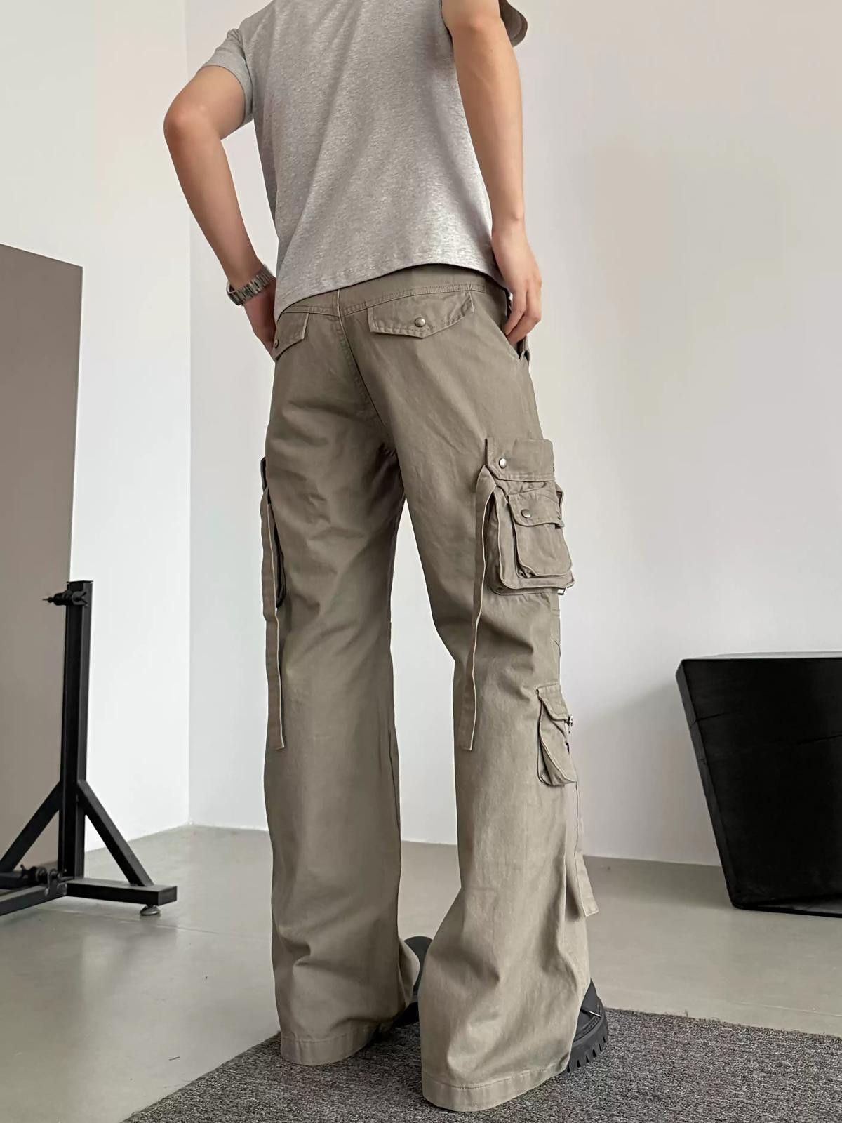 Other Beige Wide Leg Cargo Pants, Utility Style Trousers Size US 32 / EU 48 - 2 Thumbnail