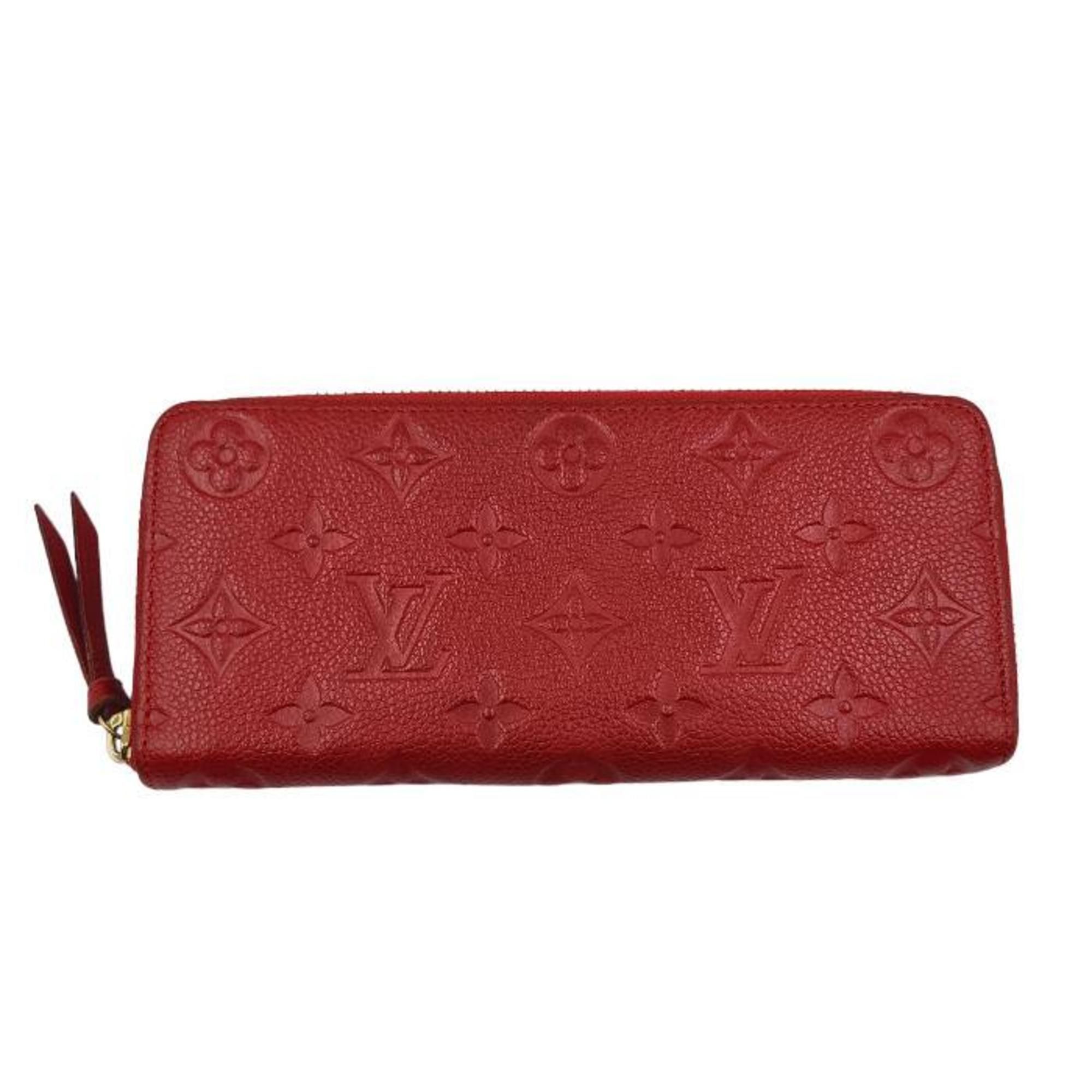 Louis Vuitton Monogram Empreinte Portefeuil Clemence M69415 Women's Monogram  Empreinte Long Wallet (bi-fold) Marine Rouge