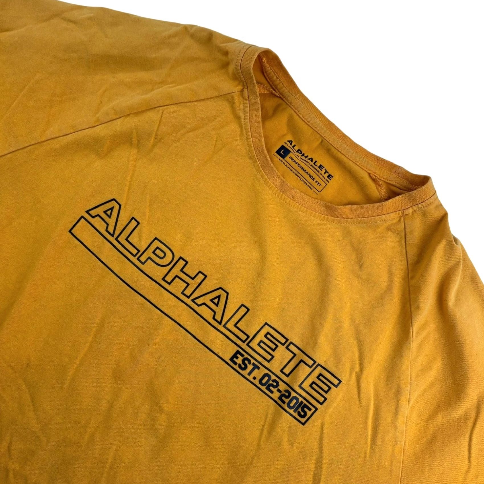 Vintage Alphalete T-Shirt Men’s Cotton Spandex Crew Neck Short Sleeve Yellow Large USA Vintage? (Adjusted title cannot include new info; result given) Size US L / EU 52-54 / 3 - 2 Thumbnail