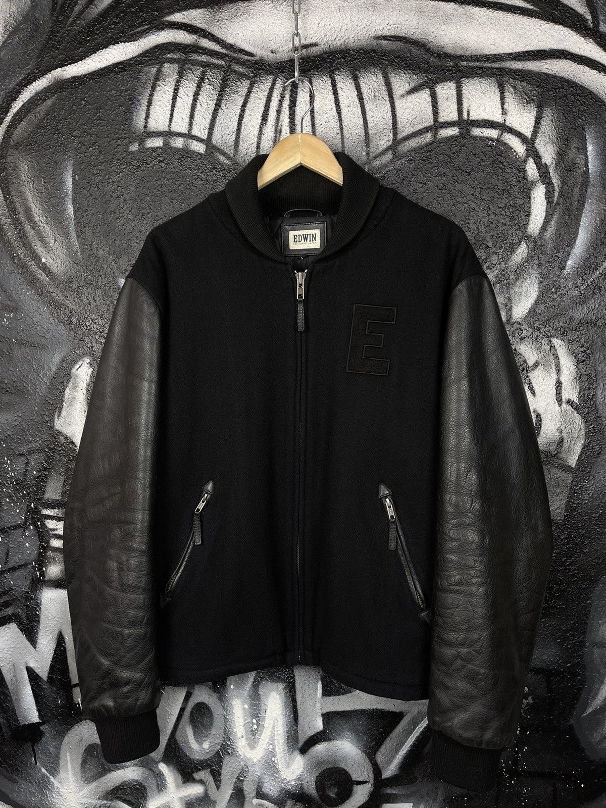 Edwin Edwin Wool/Leather Baseball Bomber Jacket Size L Size US L / EU 52-54 / 3 - 2 Thumbnail