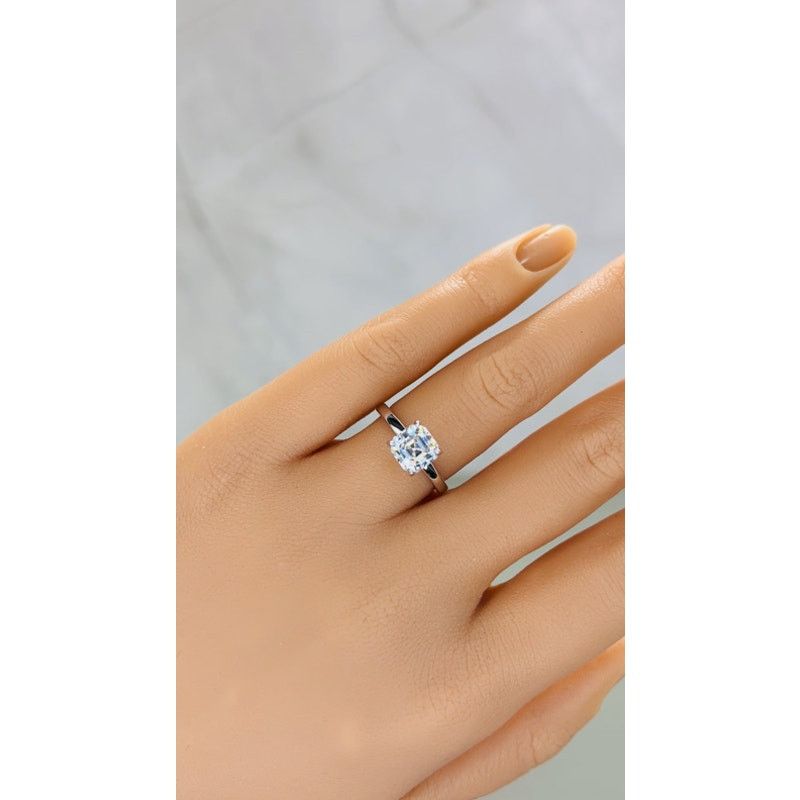 Other 2ct Asscher Cut Moissanite Solitaire Engagement Ring Size ONE SIZE - 2 Thumbnail