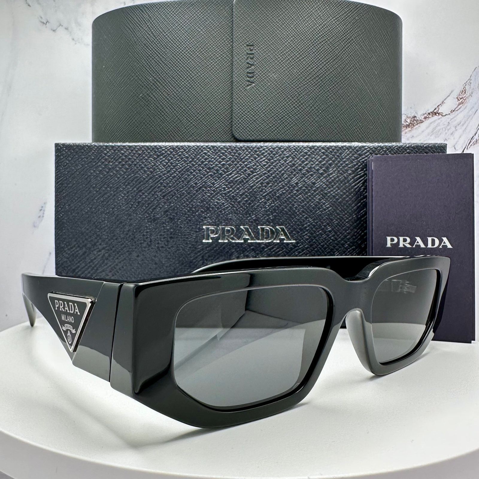 Prada NEW PRADA Sunglasses Black Square Size ONE SIZE - 19 Thumbnail