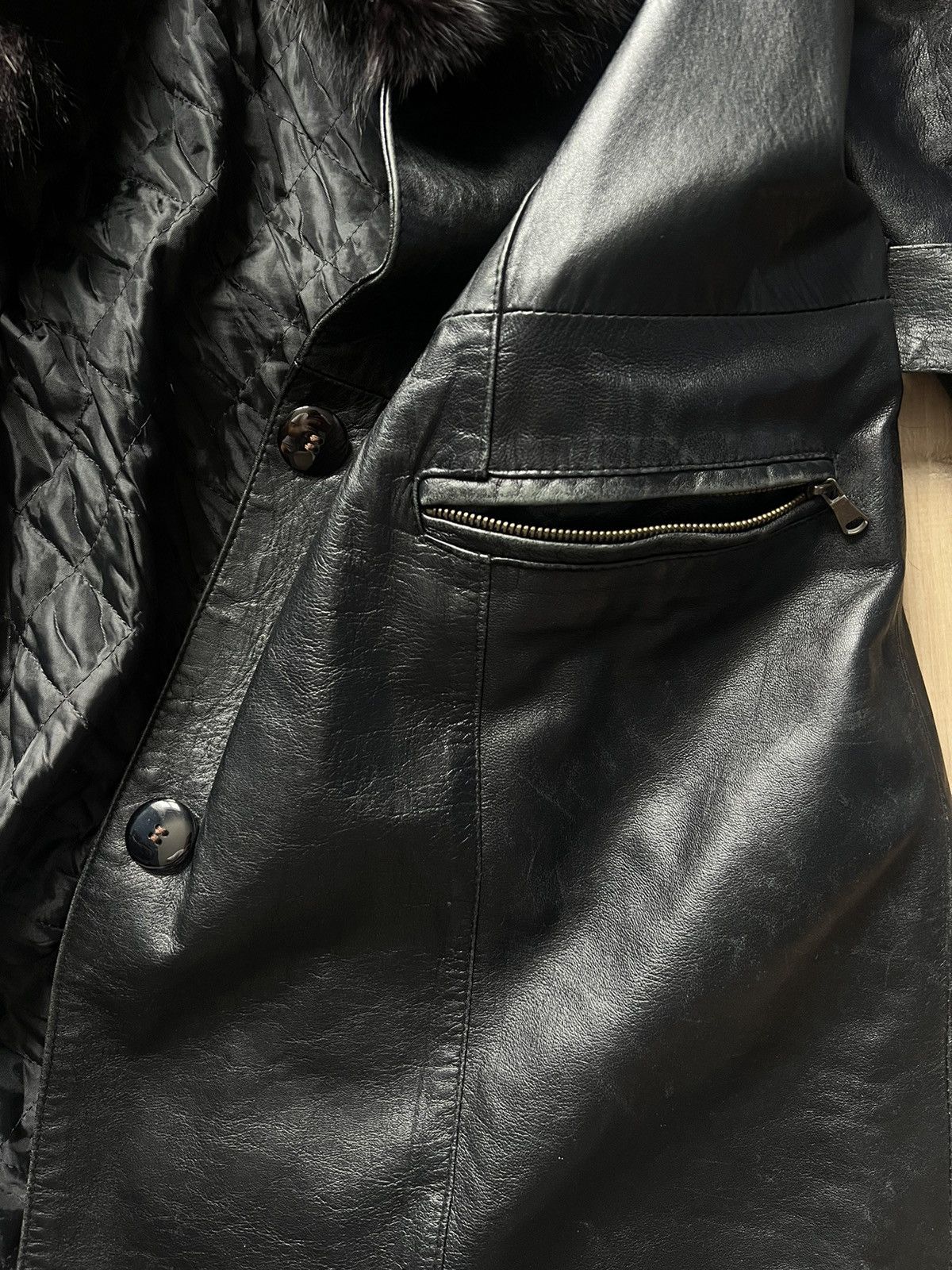 Vintage Vintage 1990 Leather Coat Size M / US 6-8 / IT 42-44 - 4 Thumbnail