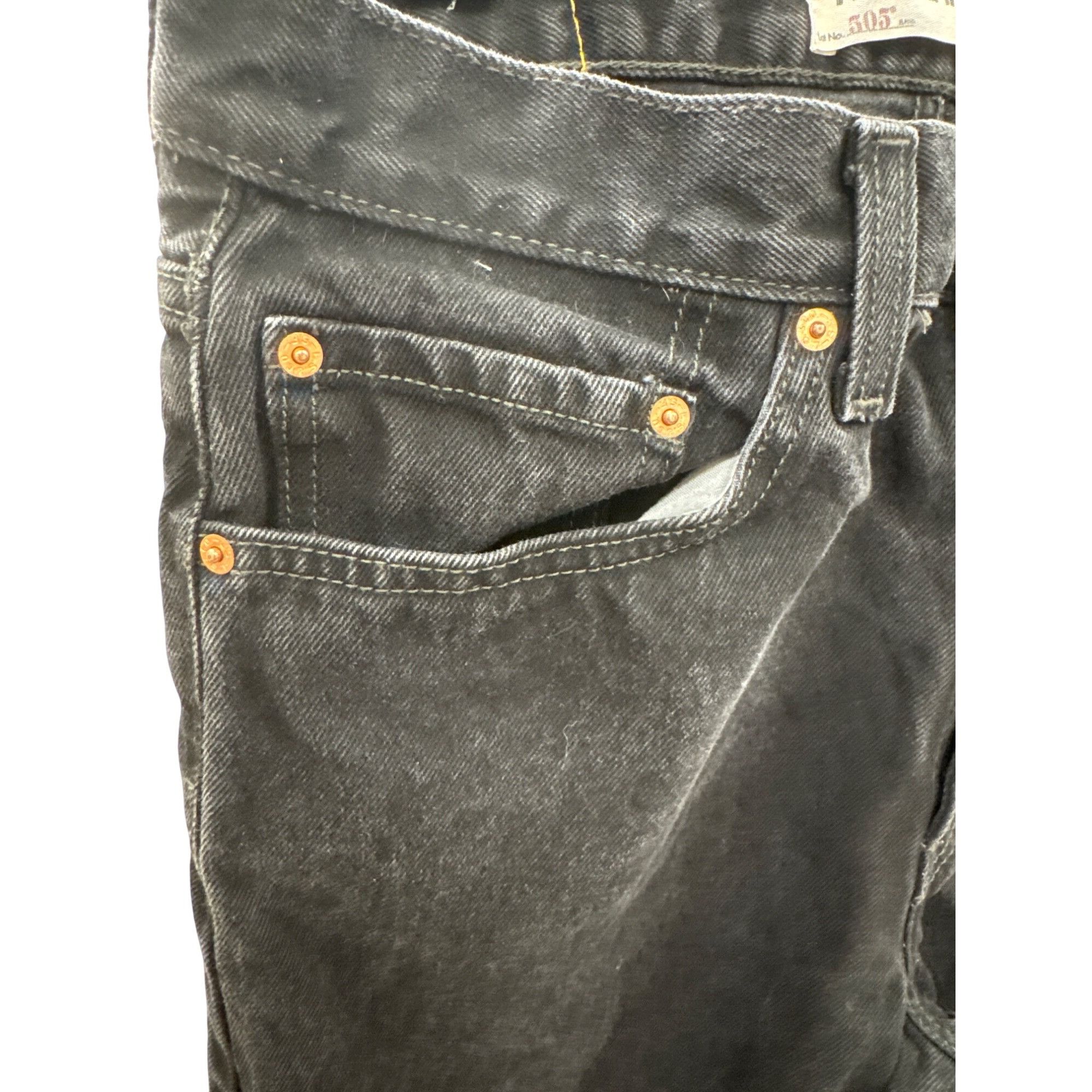 Levi's Levis Mens 505 Regular Fit Black Denim Jeans W32 L32 SKU 822 Size US 32 / EU 48 - 2 Thumbnail