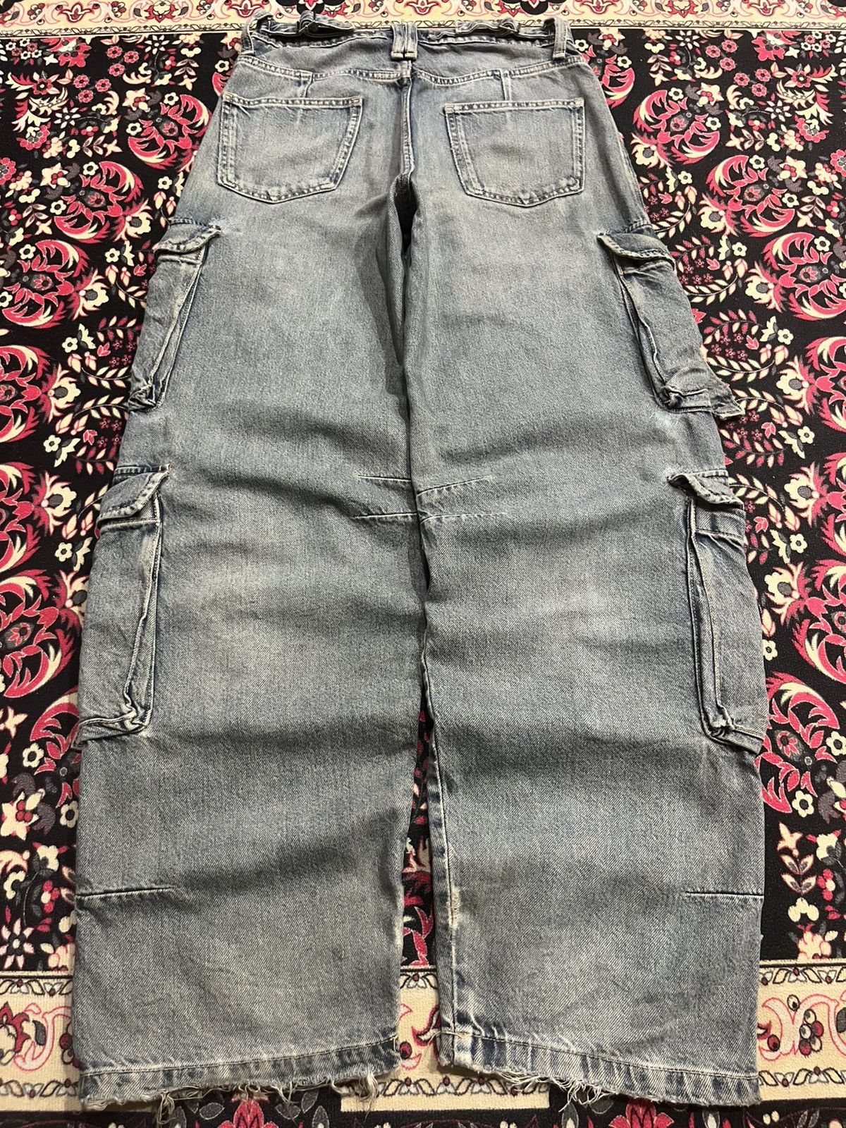 Tripp NYC Vintage Zara Tactical Cargo Grey Washed Baggy Jeans Size US 28 / EU 44 - 2 Thumbnail