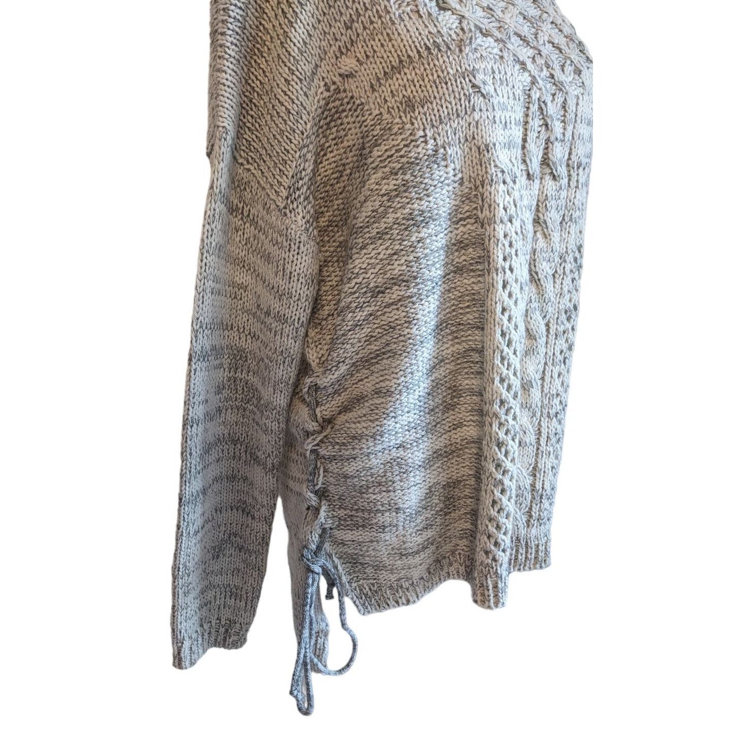 Vintage Havana Vintage Havana Cable Knit Gray Lace Up Side Sweater Medium Size M / US 6-8 / IT 42-44 - 2 Thumbnail