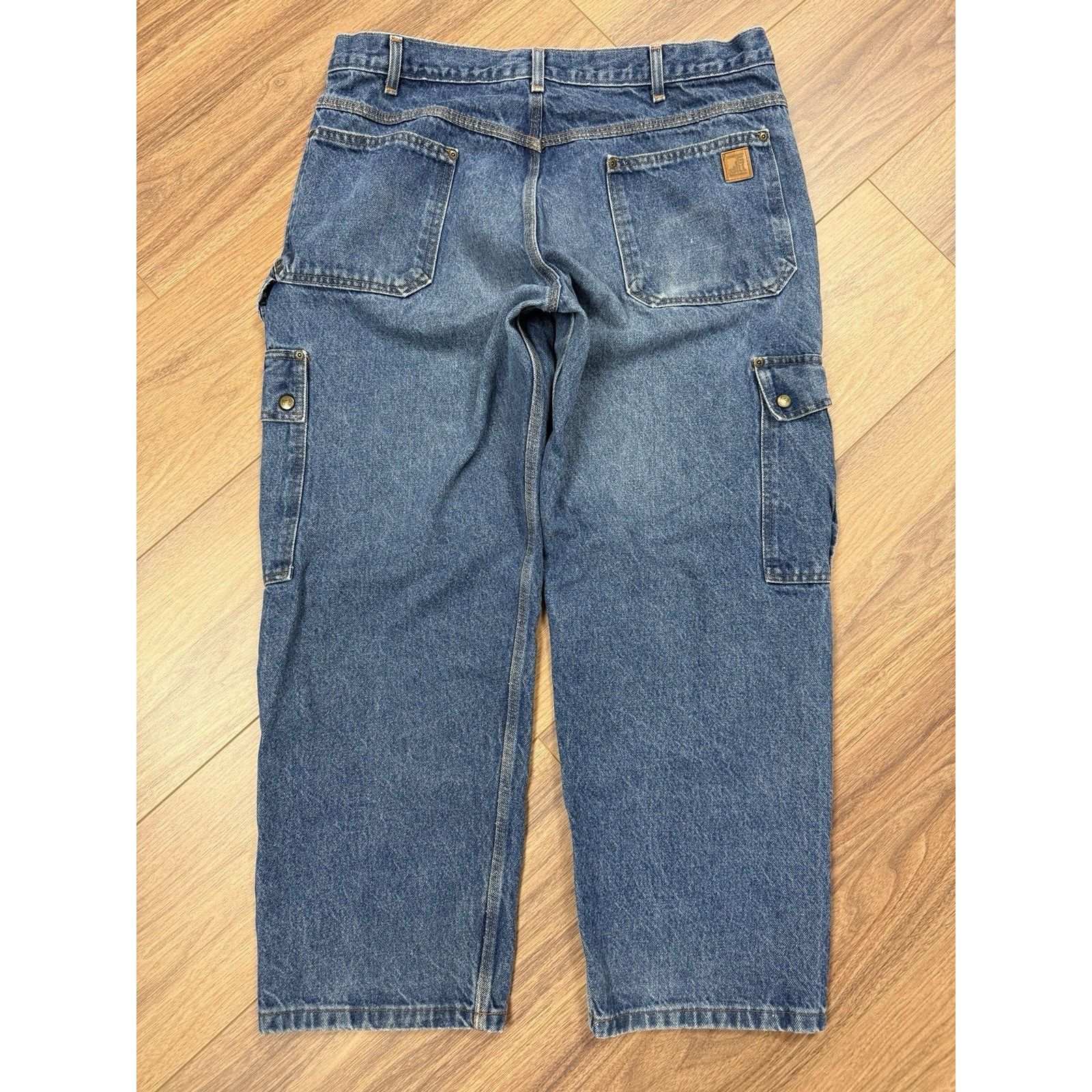 Vintage Big Bill Double Knee Cargo Jeans Mens 40x30 Baggy Workwear Size US 40 / EU 56 - 2 Thumbnail