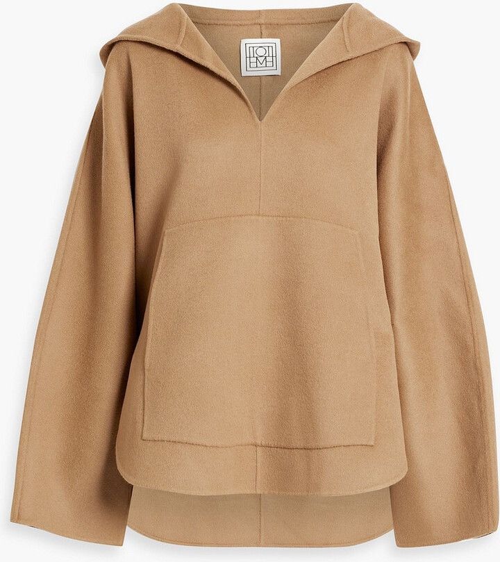 image of Toteme Camel Hooded Wool Cape Coat Size Xs , Women's