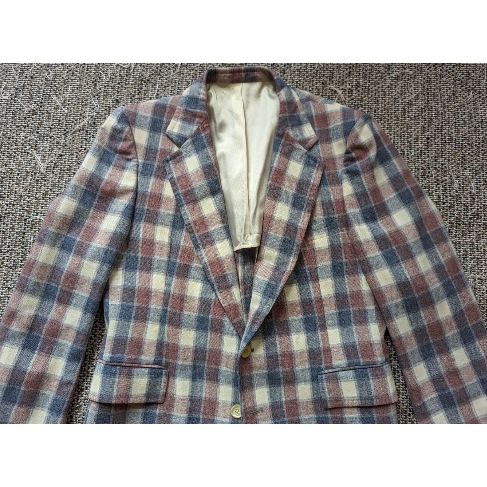 Vintage VINTAGE USA MADE PREPPY PLAID CHECK 40S BLAZER FLANNEL WOOL KENTUCKY DERBY MEN 40S Blazer Size 40R - 7 Thumbnail