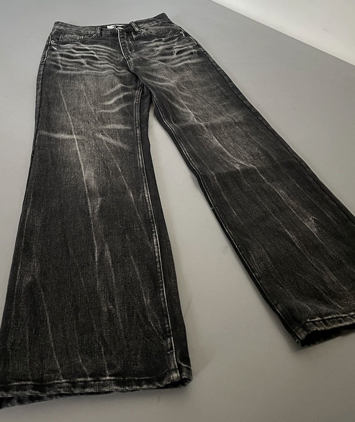 Japanese Brand × Vintage Avant garde washed fade flared jeans pants Size US 32 / EU 48 - 5 Thumbnail