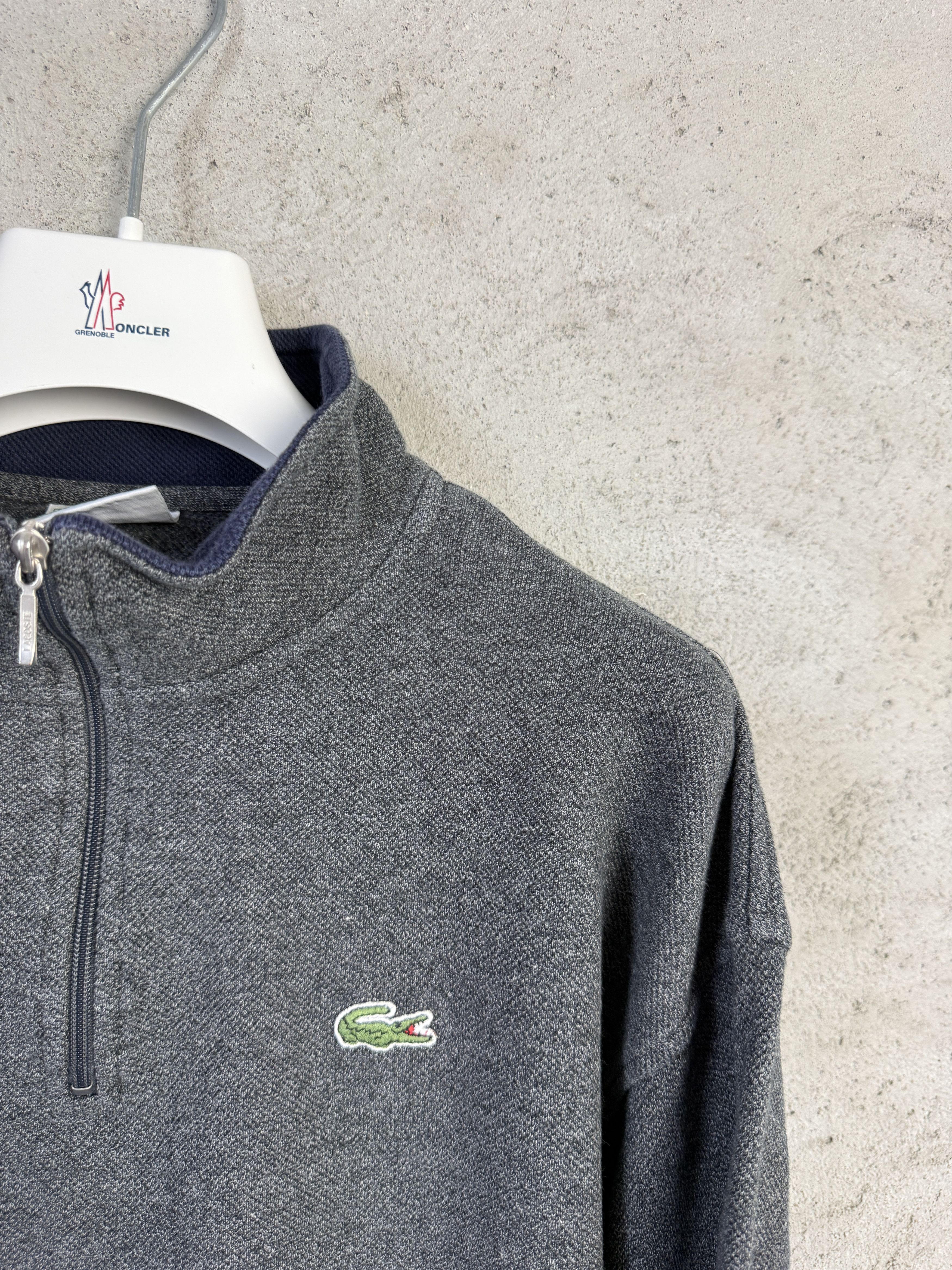 Lacoste Lacoste small logo quarter zip sweatshirt casual vintage Size US XL / EU 56 / 4 - 2 Thumbnail