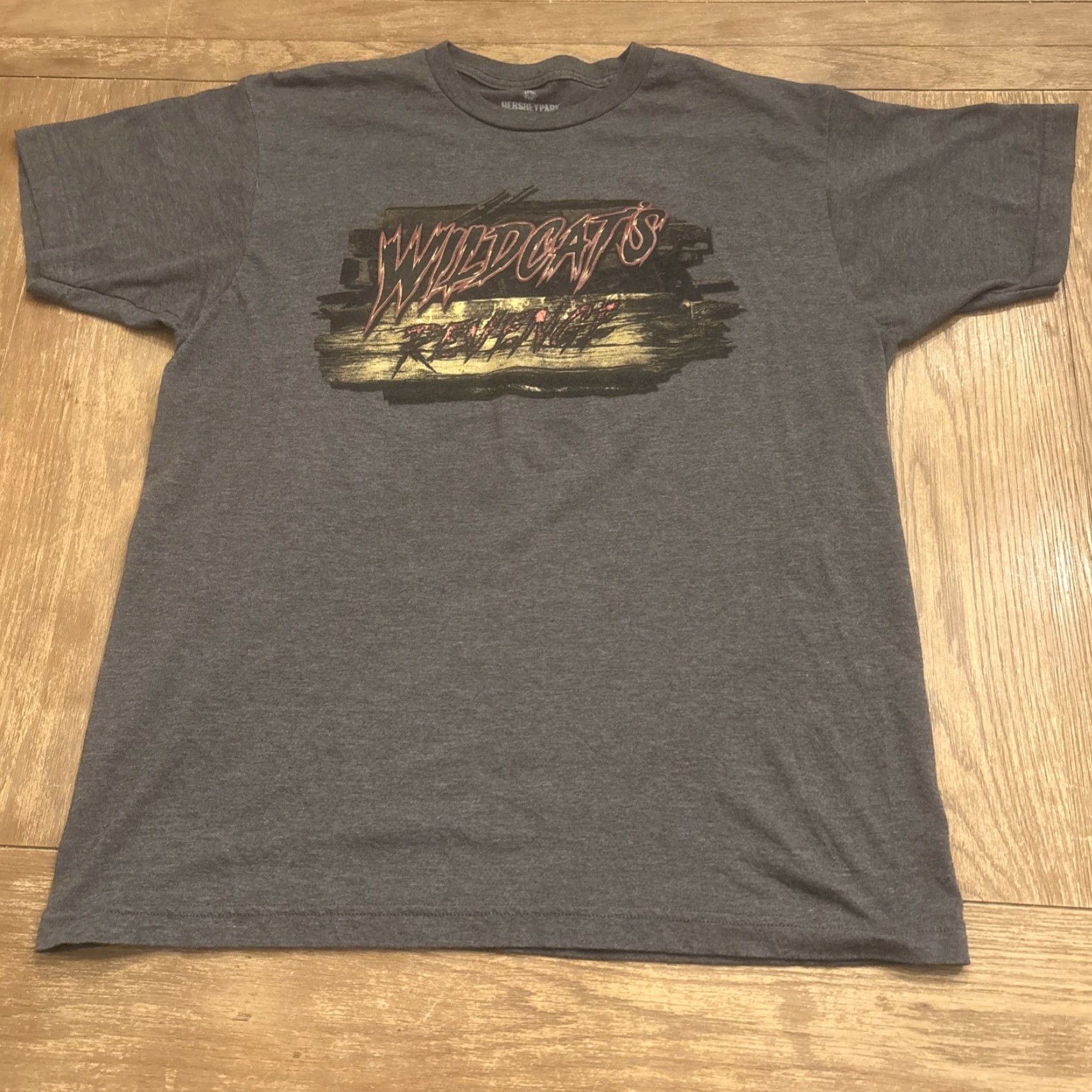 Vintage HERSHEY PARK T-Shirt Mens Large Gray Roller Coaster Wildcat's Revenge USA Theme Park Chocolate Size US L / EU 52-54 / 3 - 2 Thumbnail