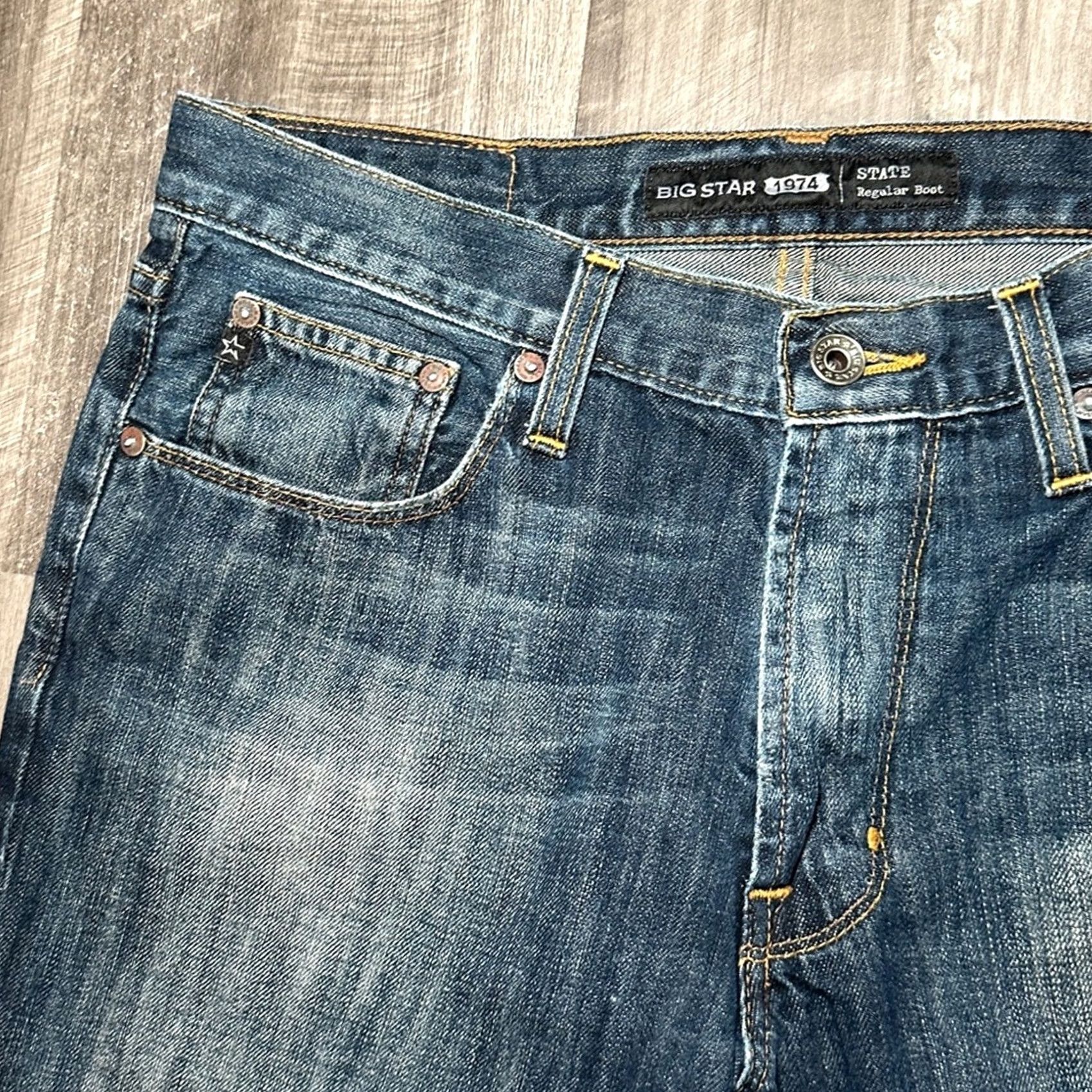 Vintage BIG STAR Jeans Bootcut 32R Men Blue Regular 32 Inseam 32 JeansBootcut Mens Blue 32 Regular Size US 32 / EU 48 - 6 Thumbnail