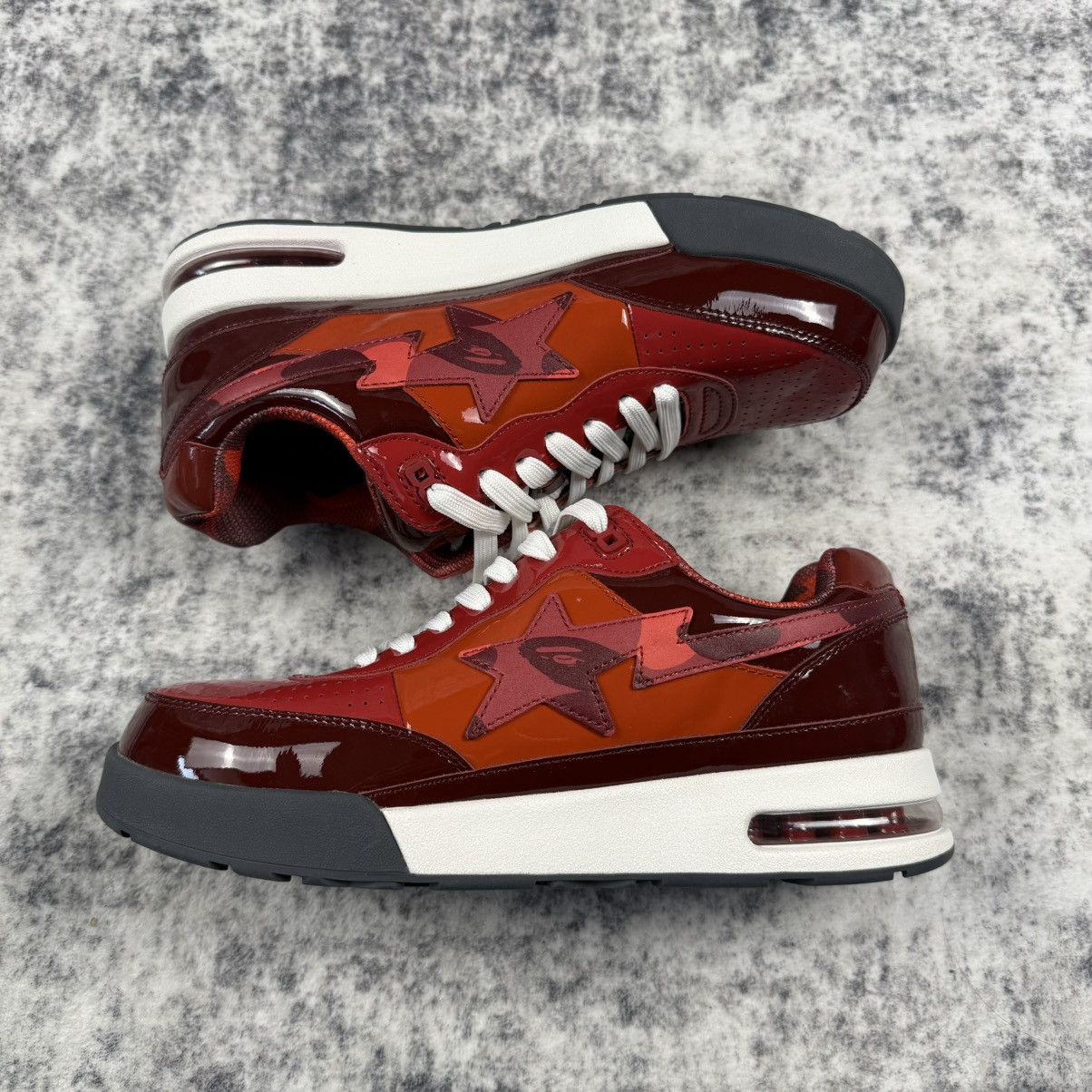 Bape BAPE STA Red / Burgundy Patent Leather Colorblock Sneakers Size US 8 / EU 41 - 3 Thumbnail