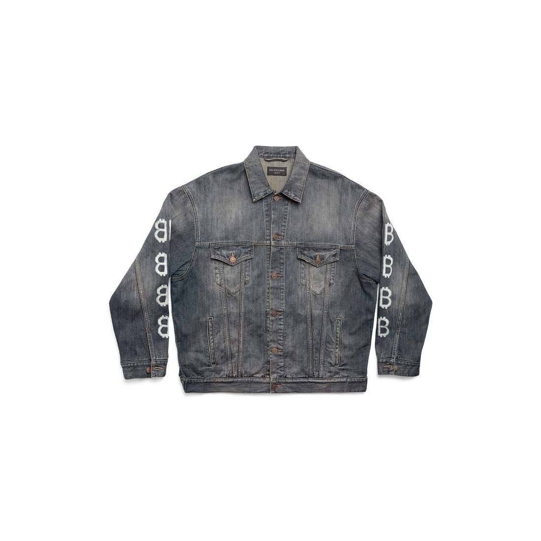 Balenciaga o1w1db11125 Crypto Large Fit Jacket in Blue Size M / US 6-8 / IT 42-44 - 1 Thumbnail
