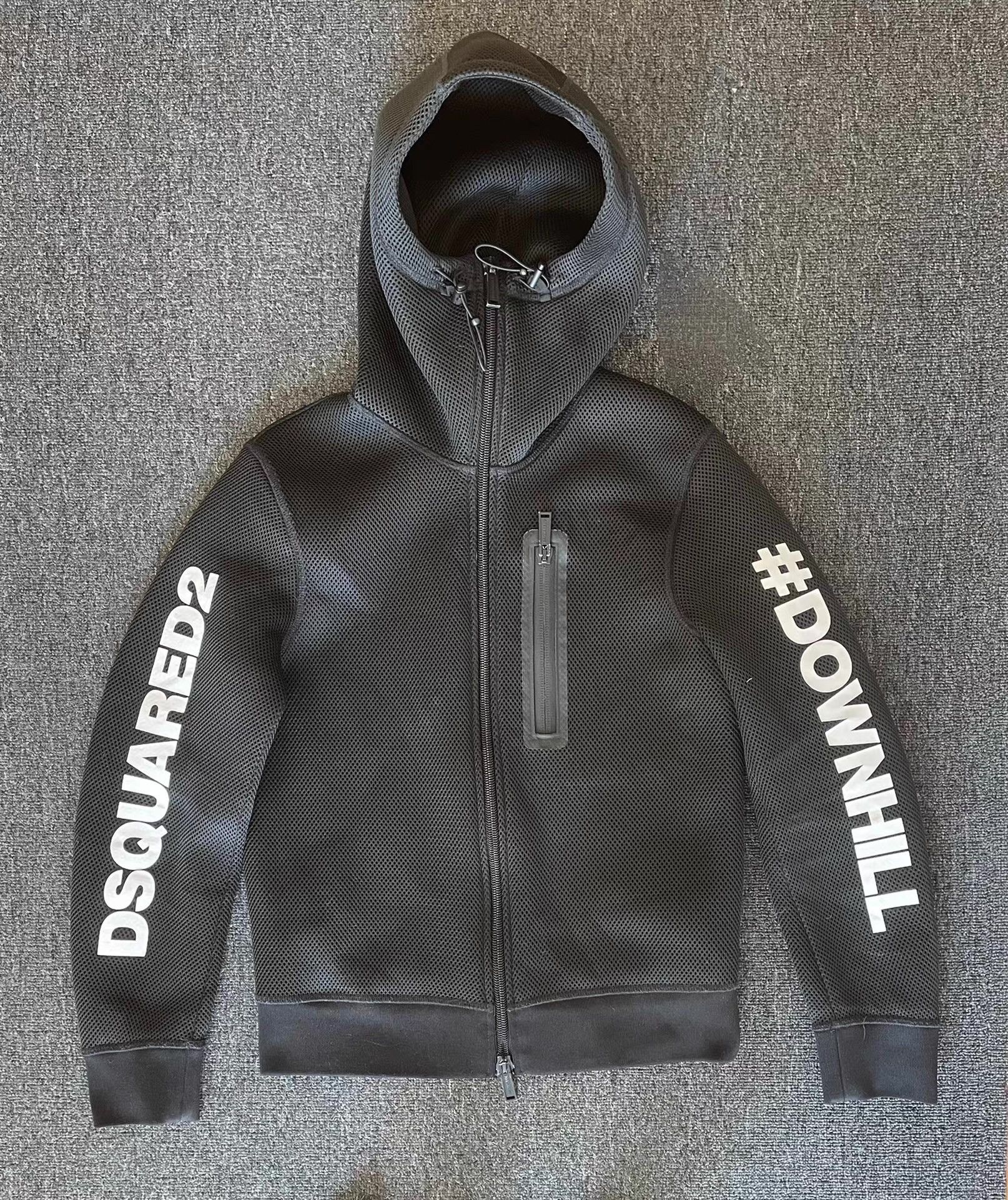 Dsquared2 DSquared2 D2 Black Mesh Hooded Sweatshirt, Size US M / EU 48-50 / 2 - 1 Thumbnail