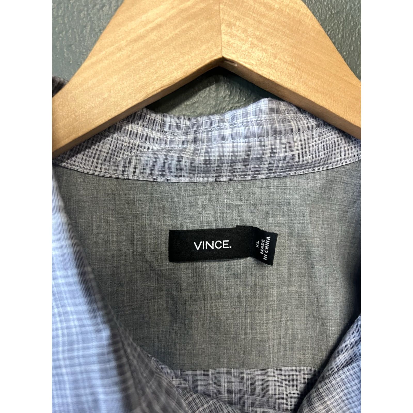 Vince Vince Womens Gray Plaid Long Sleeve Button Up Dress Shirt XL Size XL / US 12-14 / IT 48-50 - 3 Thumbnail