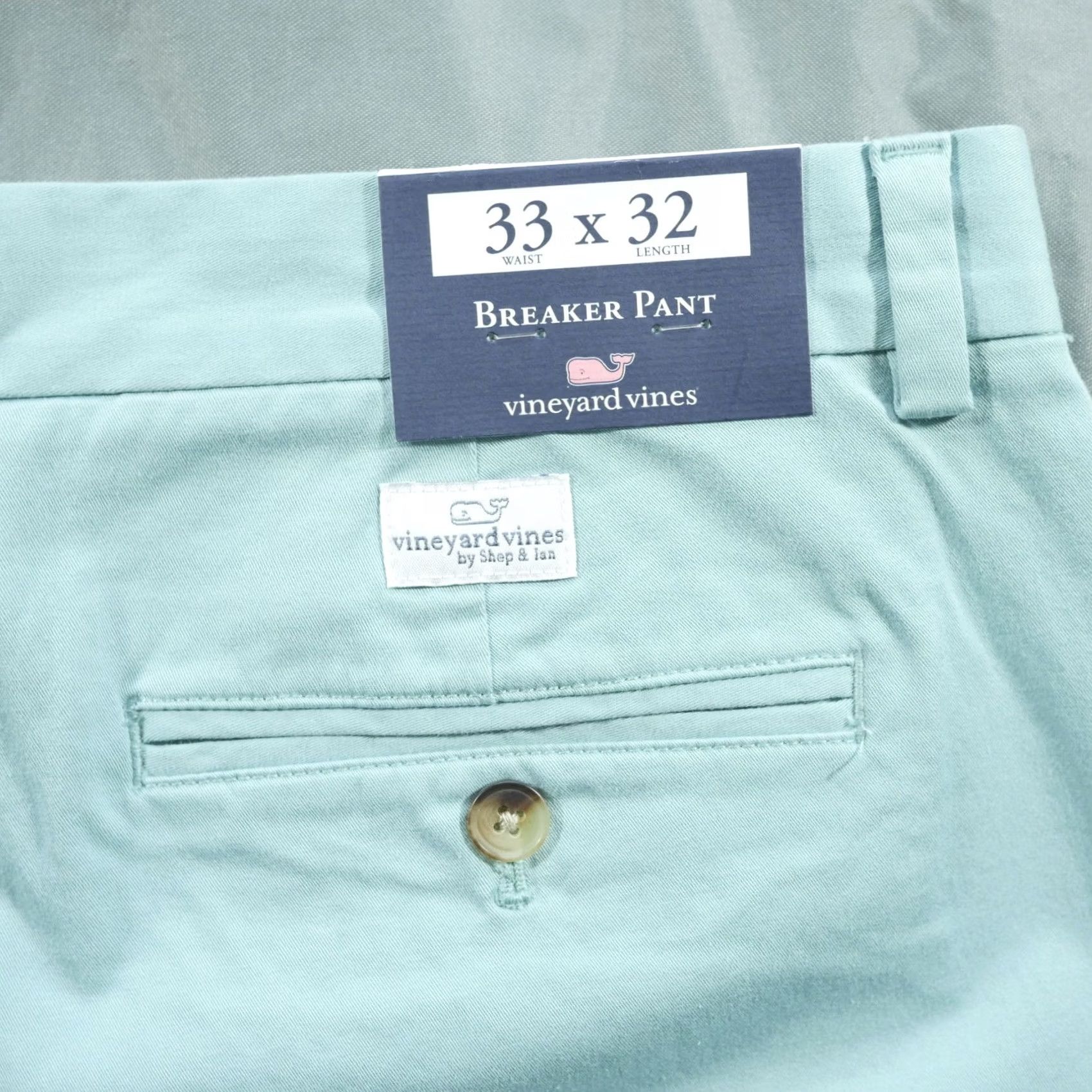 Vineyard Vines Vineyard Vines Pants Mens 33x32 Breaker Chino Trousers Elastic Flat Front Classic POCKETS Canvas Cotton Green 90s Preppy Sports (Adult Mens) Size US 33 - 3 Thumbnail