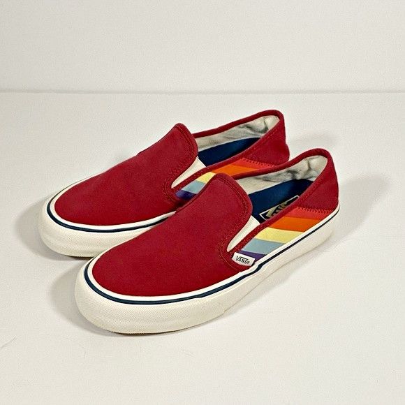 Vans rad rainbow slip on sale on