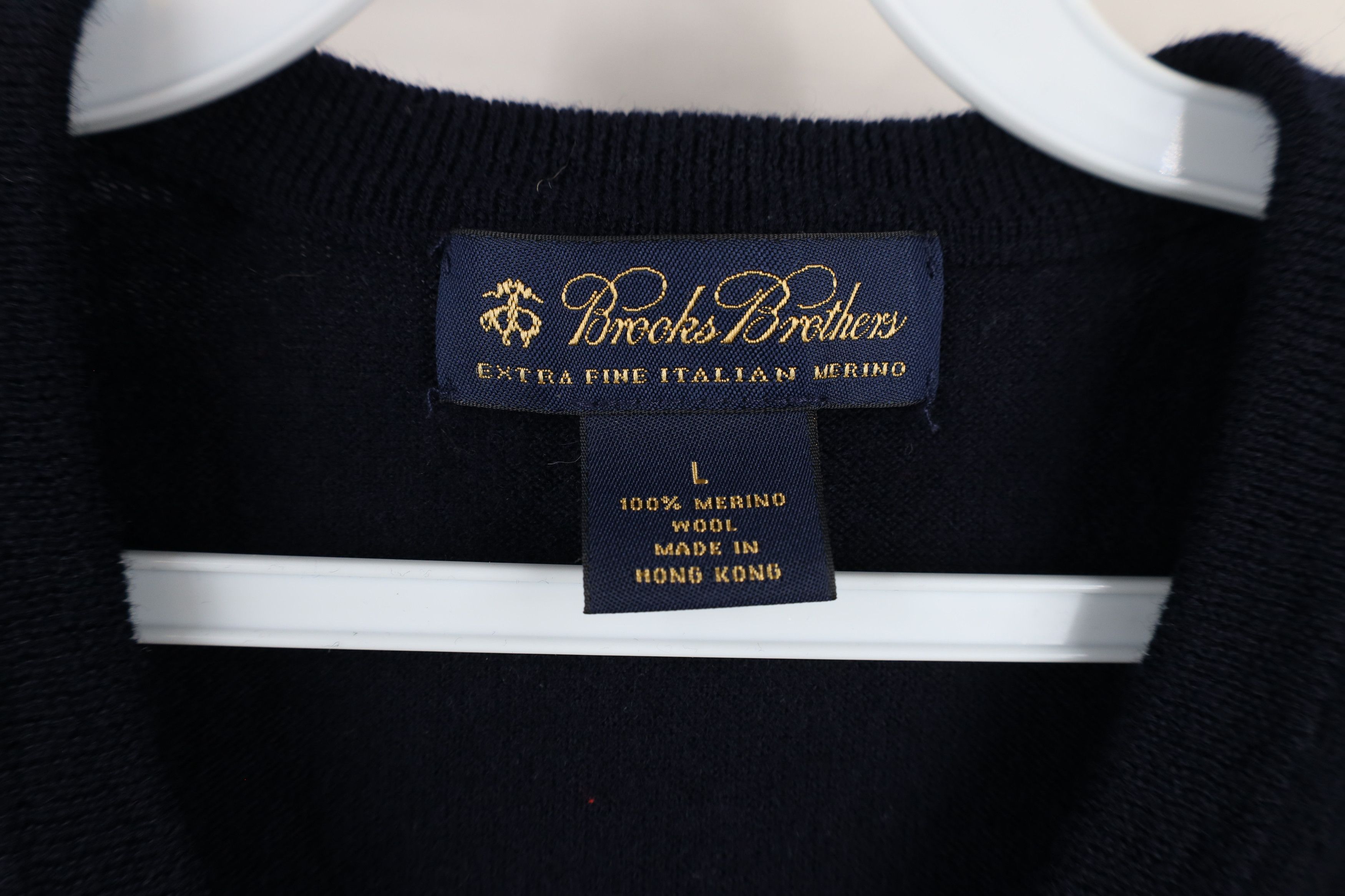 Brooks Brothers × Vintage Brooks Brothers Blank Merino Wool Knit Sweater Vest AS IS Size US L / EU 52-54 / 3 - 4 Thumbnail