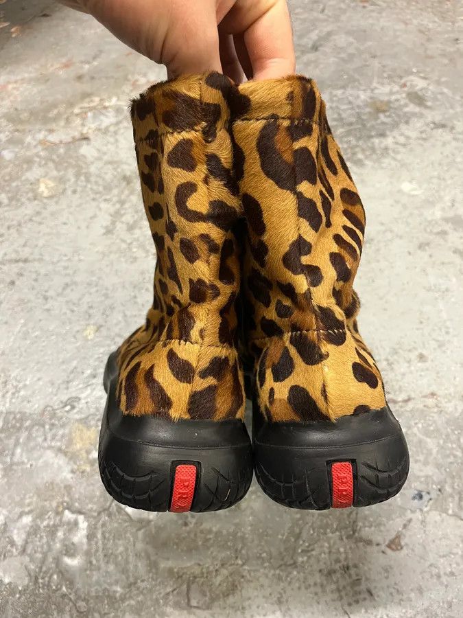 Prada FW1999 Prada Leopard Pony Hair Leather Vibram Boots Size US 6 / IT 36 - 8 Thumbnail