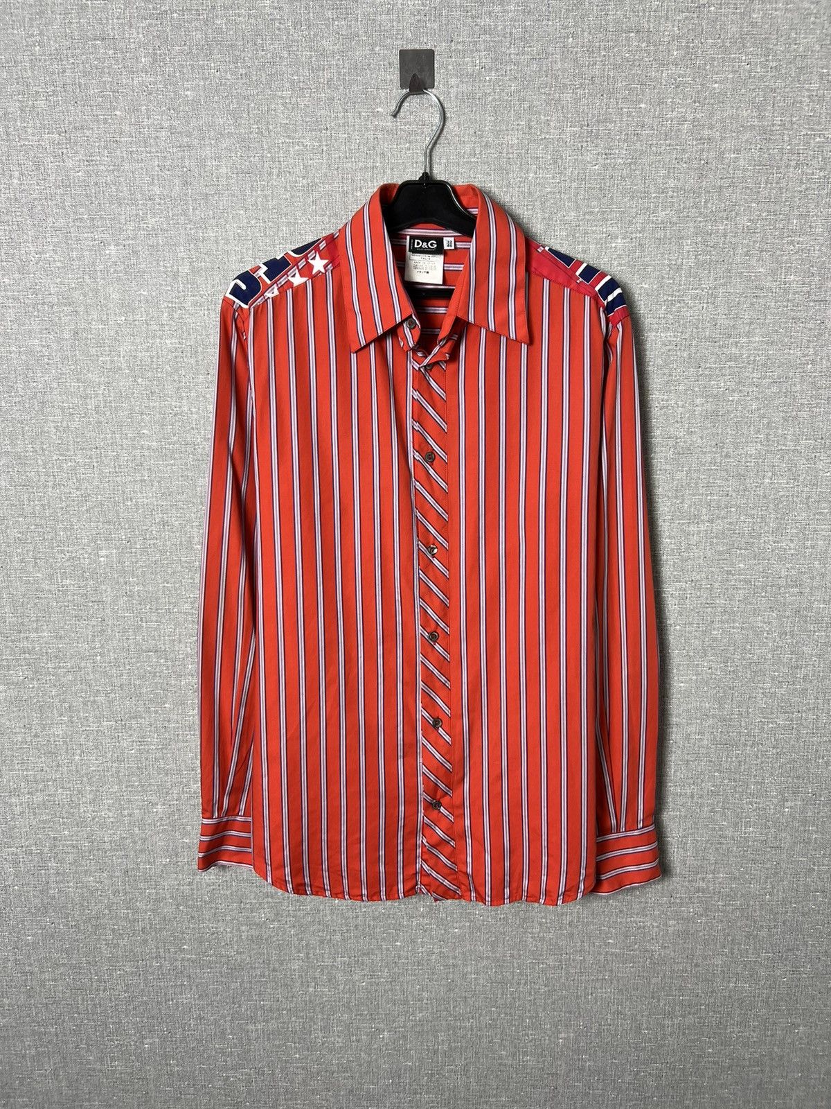Dolce & Gabbana Dolce Gabbana Button Striped Shirt Big Logo Ultra Sports D&G Size US S / EU 44-46 / 1 - 9 Thumbnail