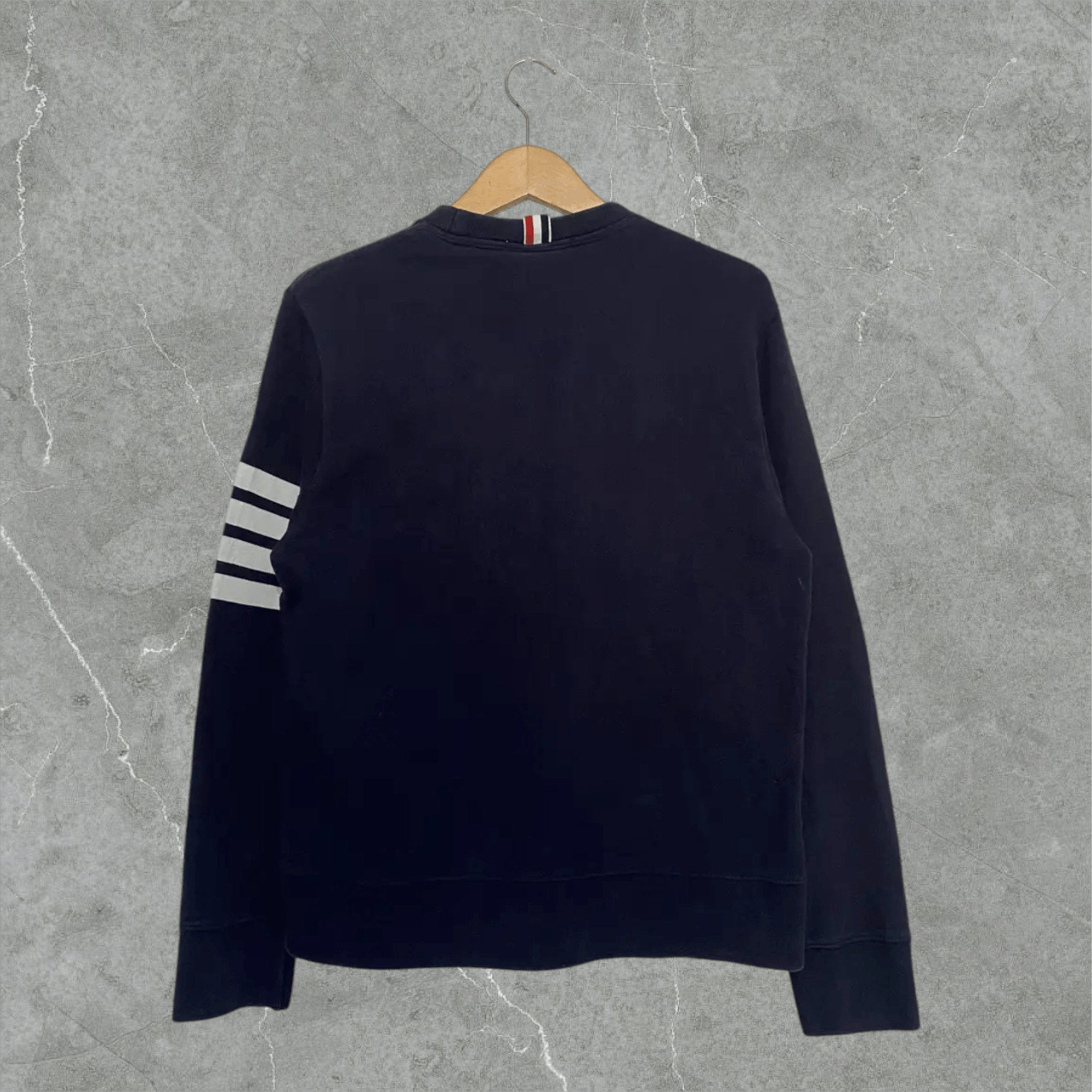 Japanese Brand × Thom Browne Thom Browne Navy Blue 4 stripes Crewneck Sweatshirt Size US XL / EU 56 / 4 - 2 Thumbnail