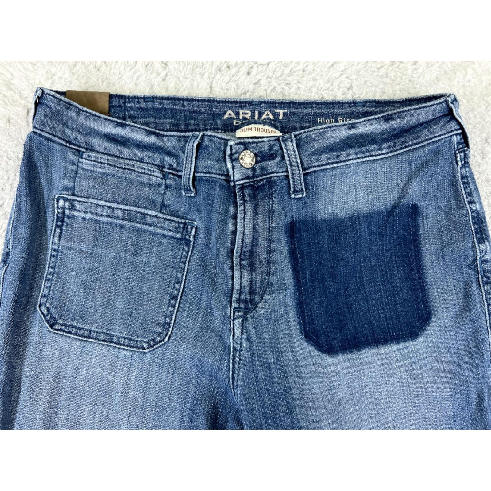 Ariat Ariat Jeans Womens Bootcut Denim Blue 31 Regular 29x31 Stretch Distressed Mid Rise 5-Pocket Denim Cotton Blend Womens Jeans Sportswear Size 24" / US 00 / IT 34 - 4 Thumbnail
