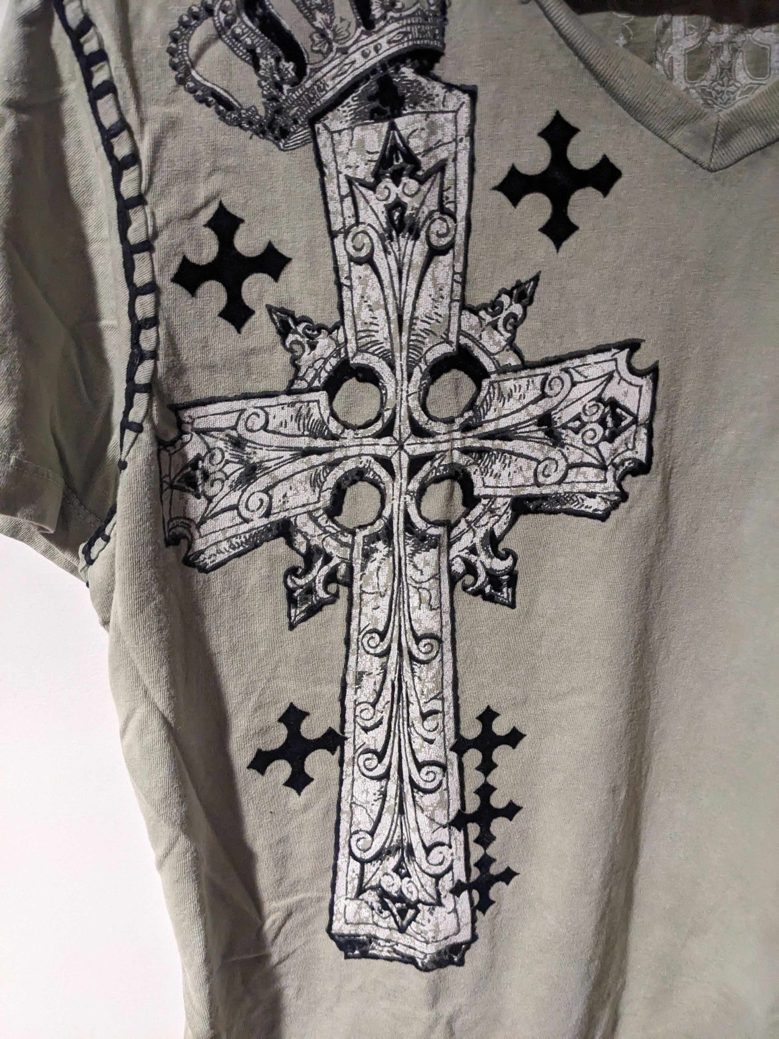 Affliction × Vintage Vintage Y2K Affliction Inspired Cross Womans T-Shirt Size L / US 10 / IT 46 - 4 Thumbnail