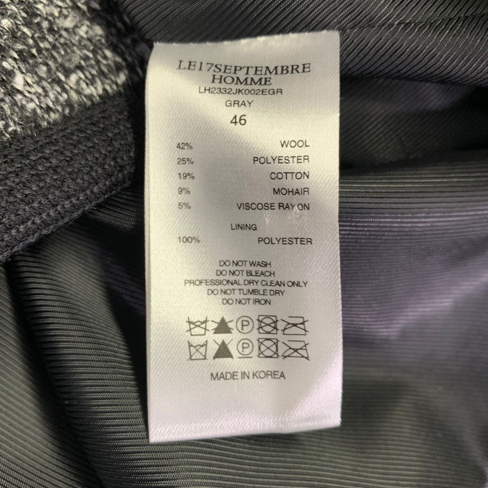 LE17SEPTEMBRE LE17SEPTEMBRE 36 Grey Black White Tweed Wool Blend Jacket Size US S / EU 44-46 / 1 - 6 Thumbnail