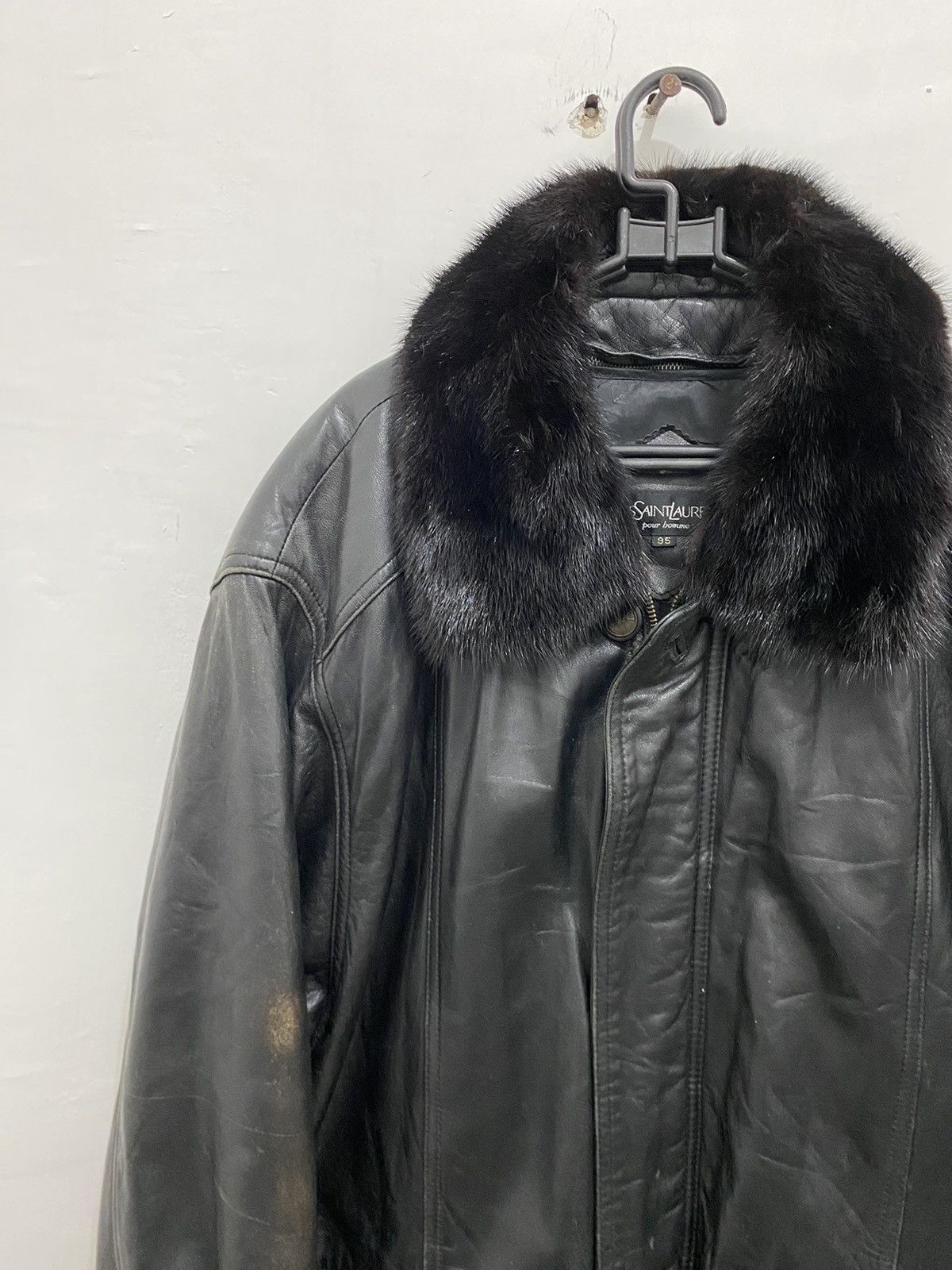 Saint Laurent Paris 💥Leather💥Yves Saint Laurent Leather Coat Size US L / EU 52-54 / 3 - 7 Thumbnail