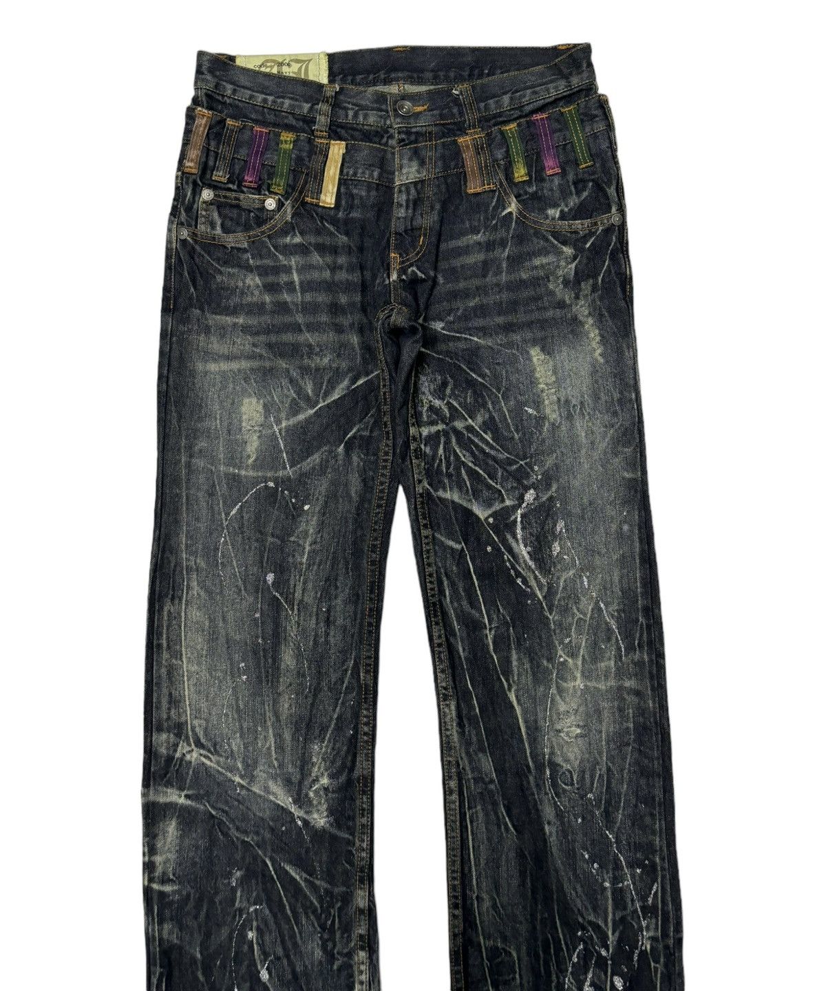 If Six Was Nine 🔥DOUBLE WAIST DENIM ANTFUL DISTRESSED DENIM BAGGY JEANS Size US 33 - 6 Thumbnail