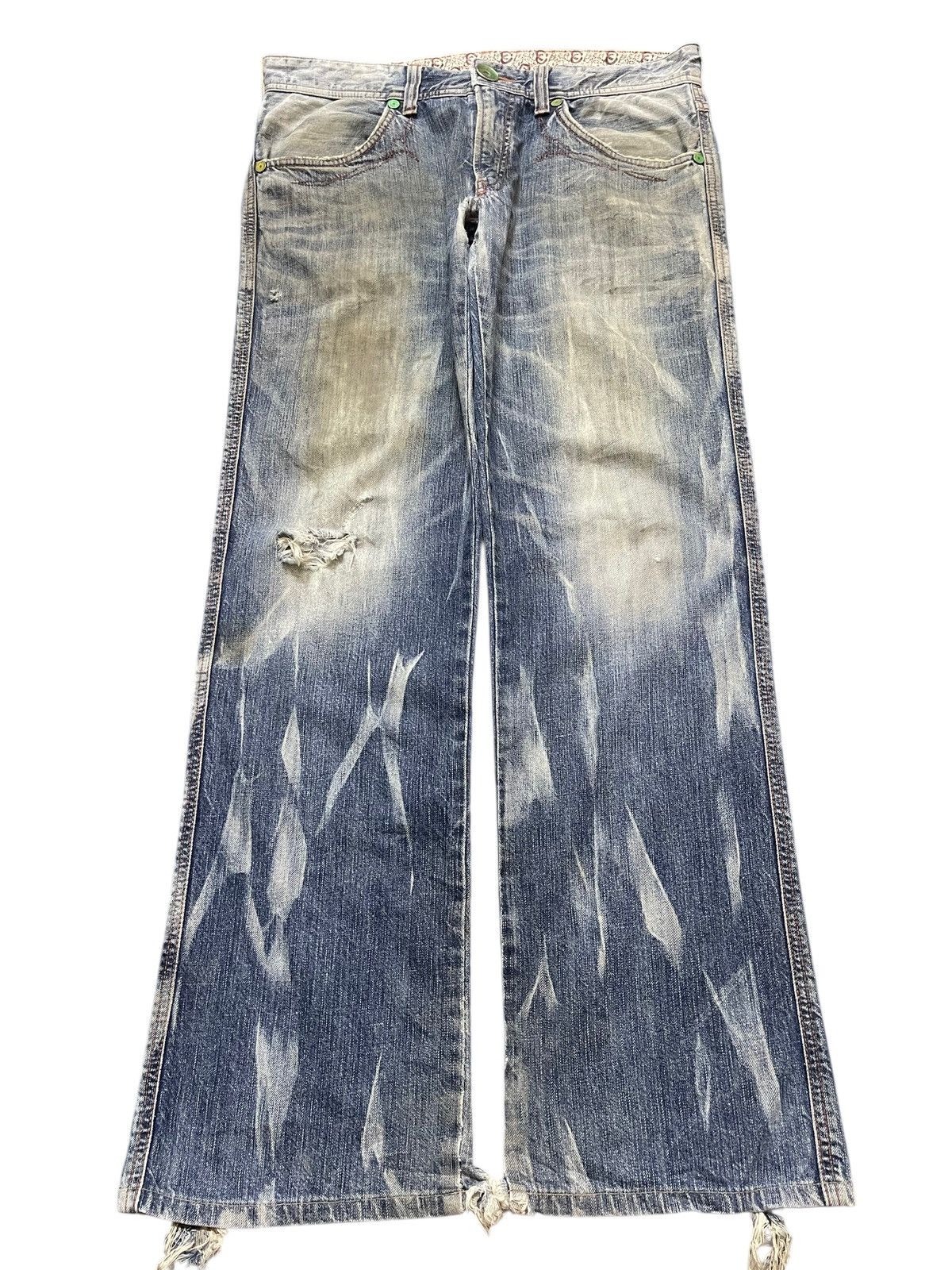 Edwin Vintage Edwin 503 Mud Wash Faded Distress Baggy Jeans Size US 34 / EU 50 - 1 Thumbnail