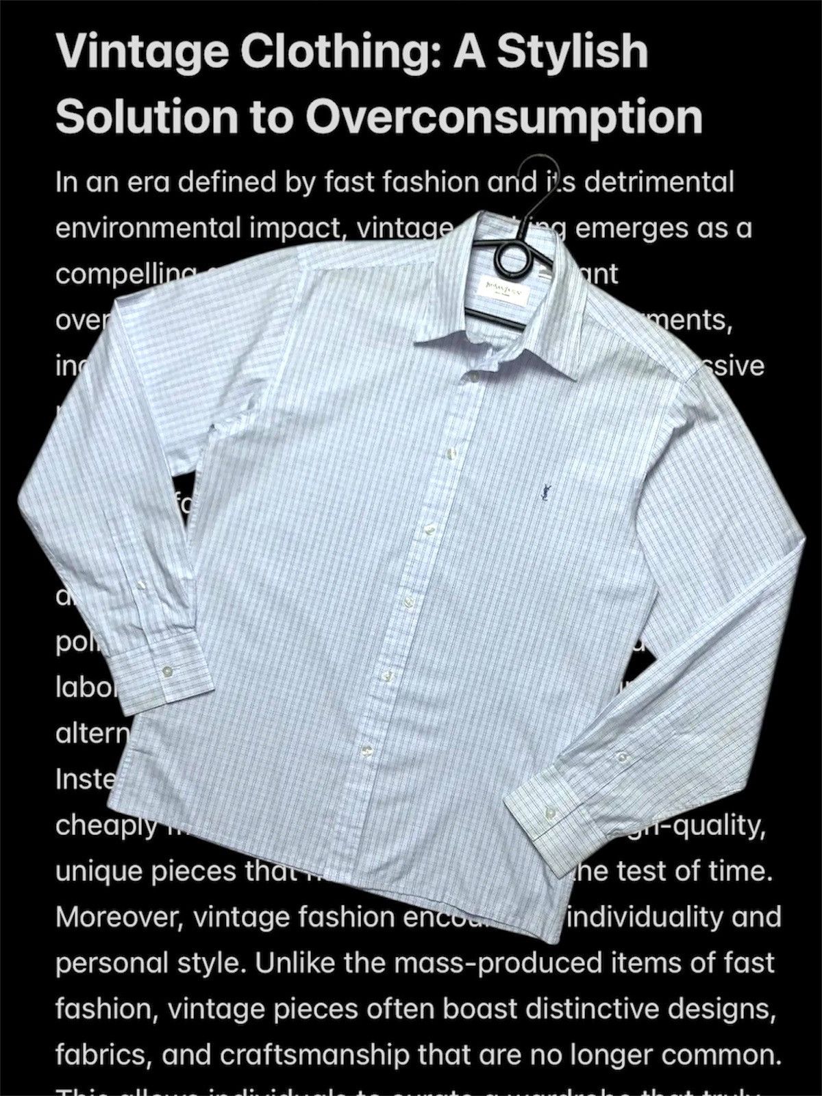 Vintage × Yves Saint Laurent Vintage Yves Saint Laurent plaid shirt light blue size M Size US M / EU 48-50 / 2 - 1 Thumbnail