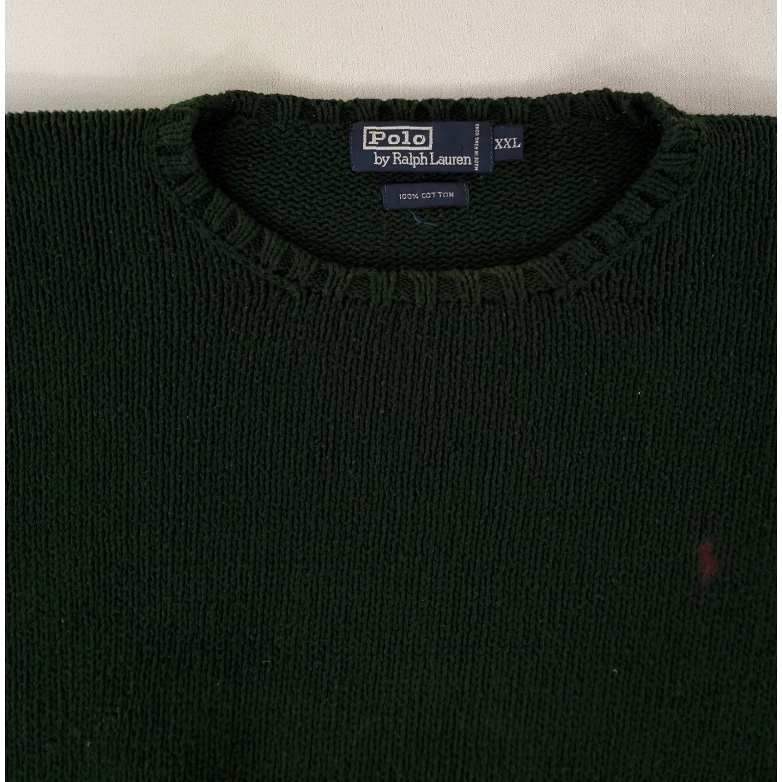 Polo Ralph Lauren VINTAGE Polo Ralph Lauren Sweater Fishermans Crew Neck Green Long Sleeve Mens XXL Crew Neck Pullover Men 2XL Size US XXL / EU 58 / 5 - 3 Thumbnail