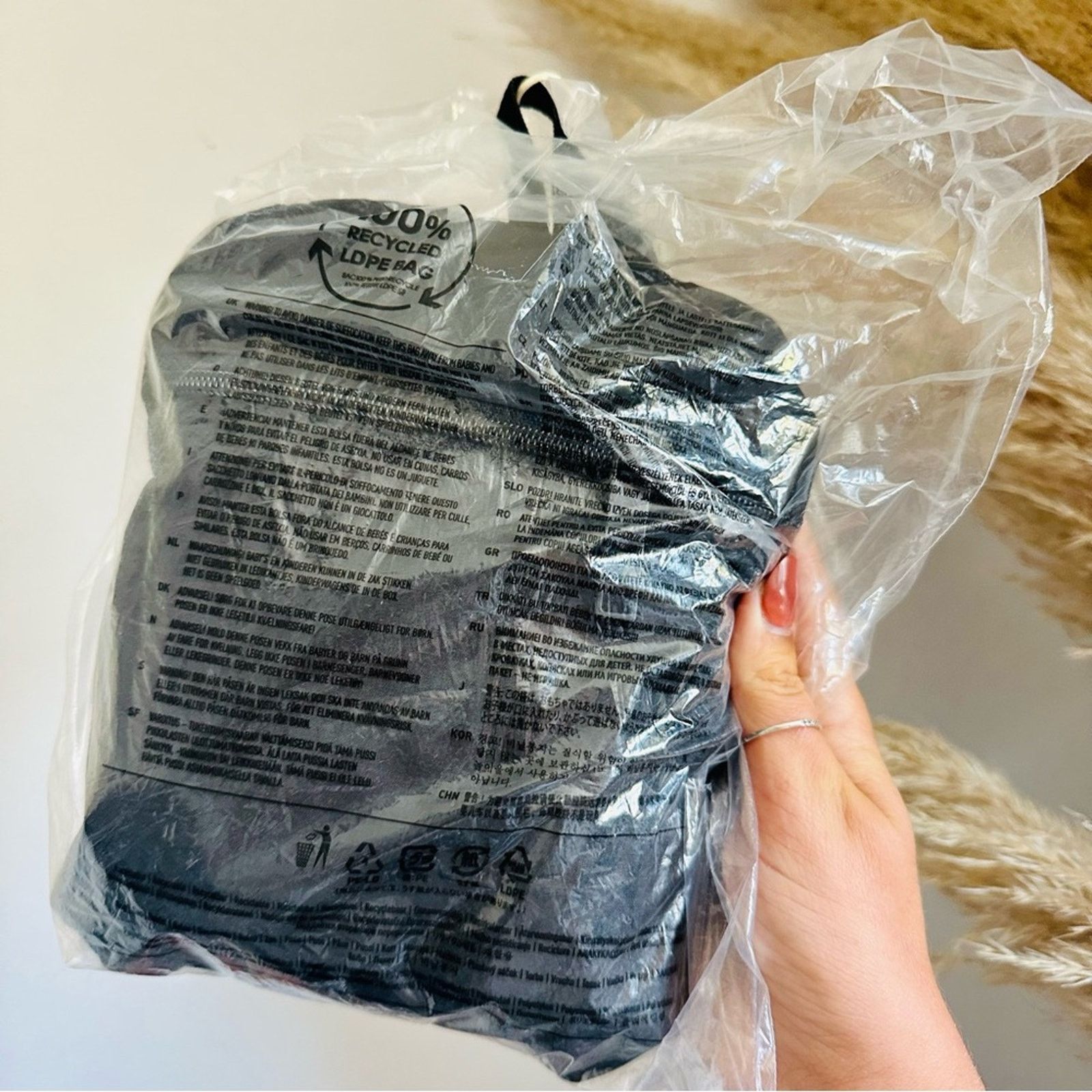 Adidas NEW ADIDAS Black White Packable Backpack Travel Pouch Bag Size ONE SIZE - 12 Thumbnail