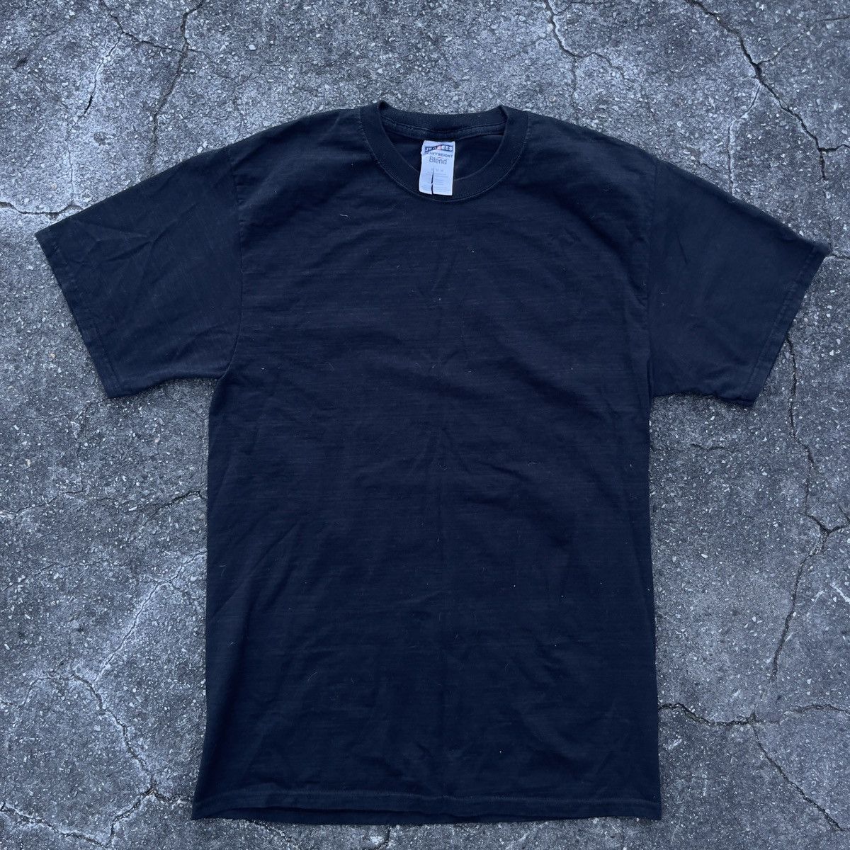 Jerzees × Vintage Vintage Y2K JERZEES BLACK Striped Blank Heavyweights Shirt Size US M / EU 48-50 / 2 - 1 Thumbnail