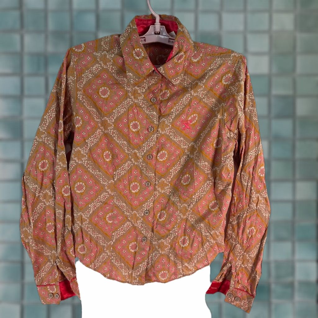 Pinko Twenty Shirt Women M Pink Geometric Western Cowgirl Button-Up Womens Size M / US 6-8 / IT 42-44 - 1 Thumbnail