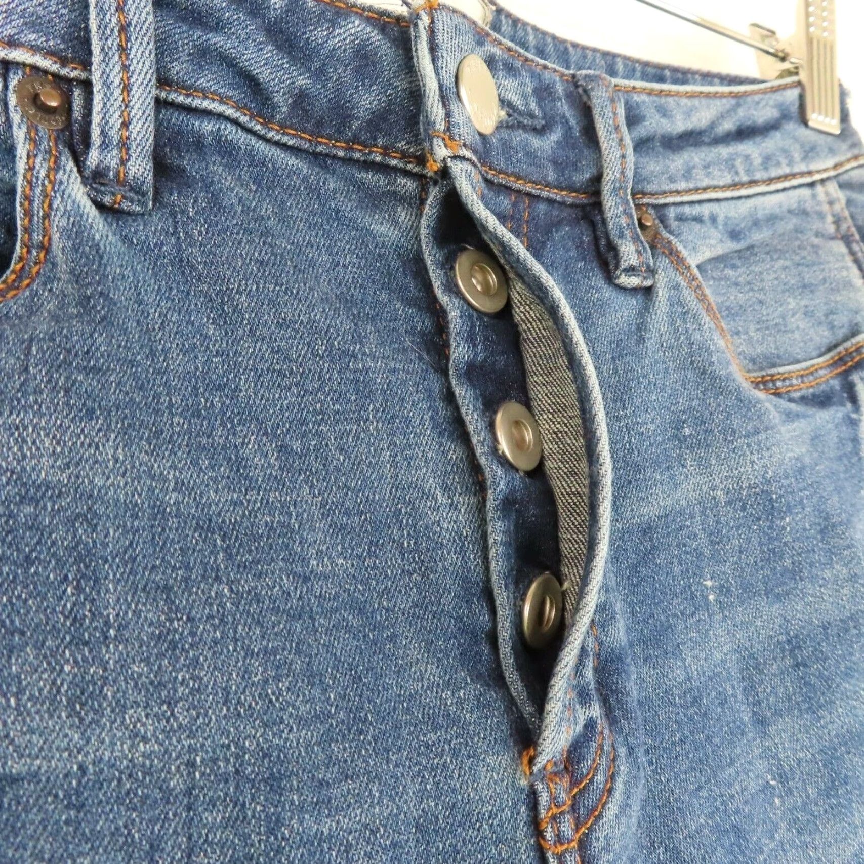 Free People Free People Jeans Women 27 Button Fly Medium Blue Denim Skinny Pockets 5-Pocket Design Regular Fit Vintage No? Size 27" / US 4 / IT 40 - 3 Thumbnail