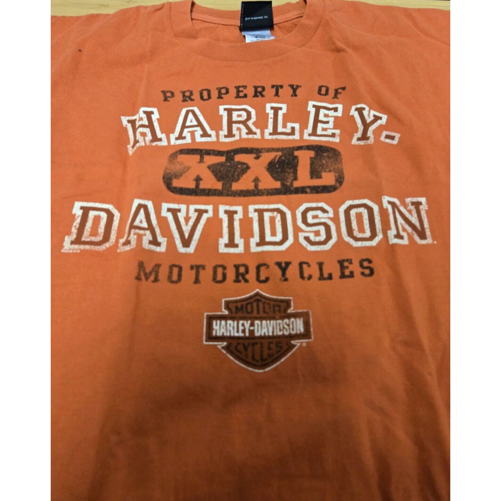 Harley Davidson Harley-Davidson T-Shirt Men XL Orange Graphic Print Biker Motorcycle Made in Nicaragua Size US XL / EU 56 / 4 - 2 Thumbnail
