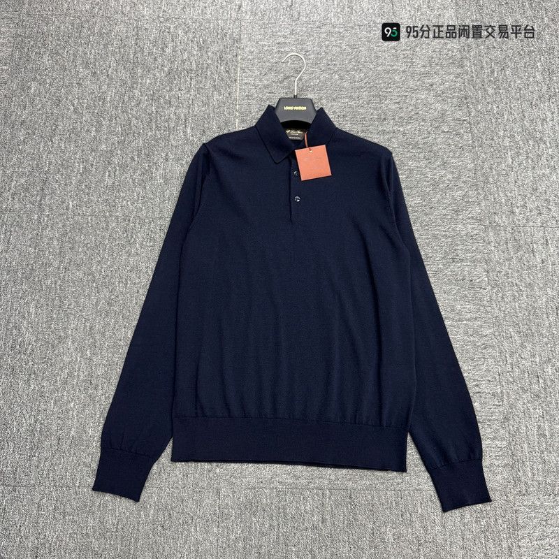 Loro Piana Loro Piana Men's Solid Wool Long-Sleeve Knit Size US S / EU 44-46 / 1 - 1 Thumbnail