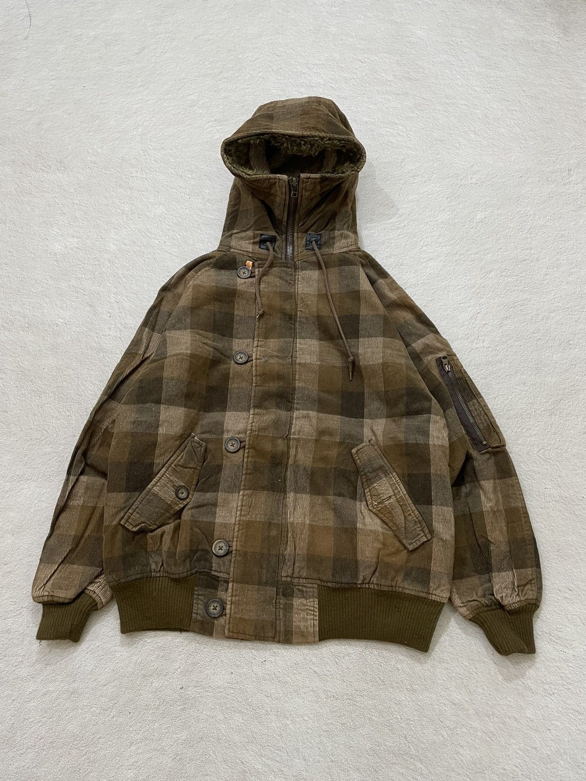 Japanese Brand 2000s Woolrich Brown Checkered Hooded Jacket Workwear Style Size US M / EU 48-50 / 2 - 1 Thumbnail