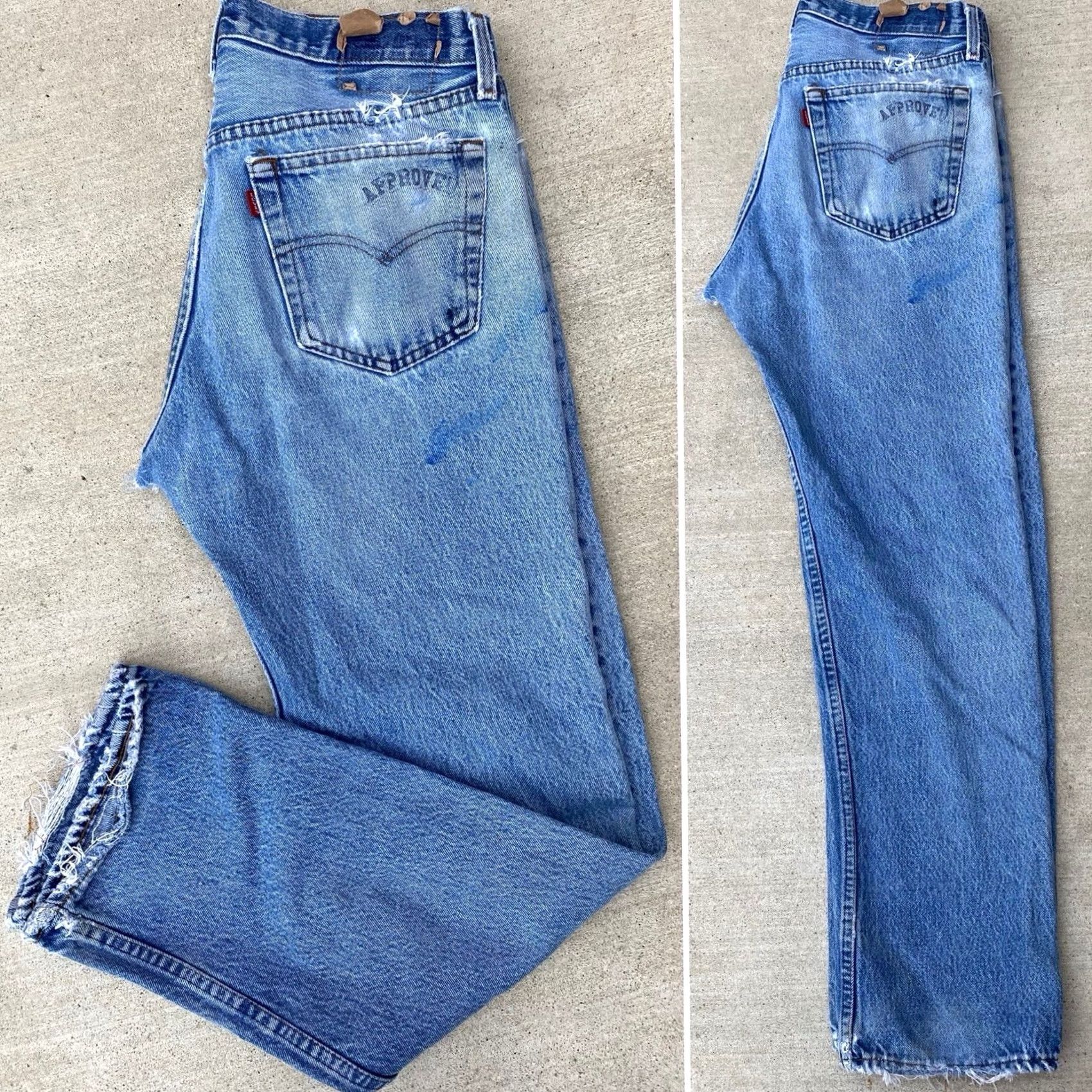Levi's VINTAGE Levi's 501 Jeans Distressed 5-Pocket Denim Cotton Blue Men 34 Regular Inseam 33 29.5 32 29.5 501 Model 90s See Pics Mens Size US 34 / EU 50 - 6 Thumbnail