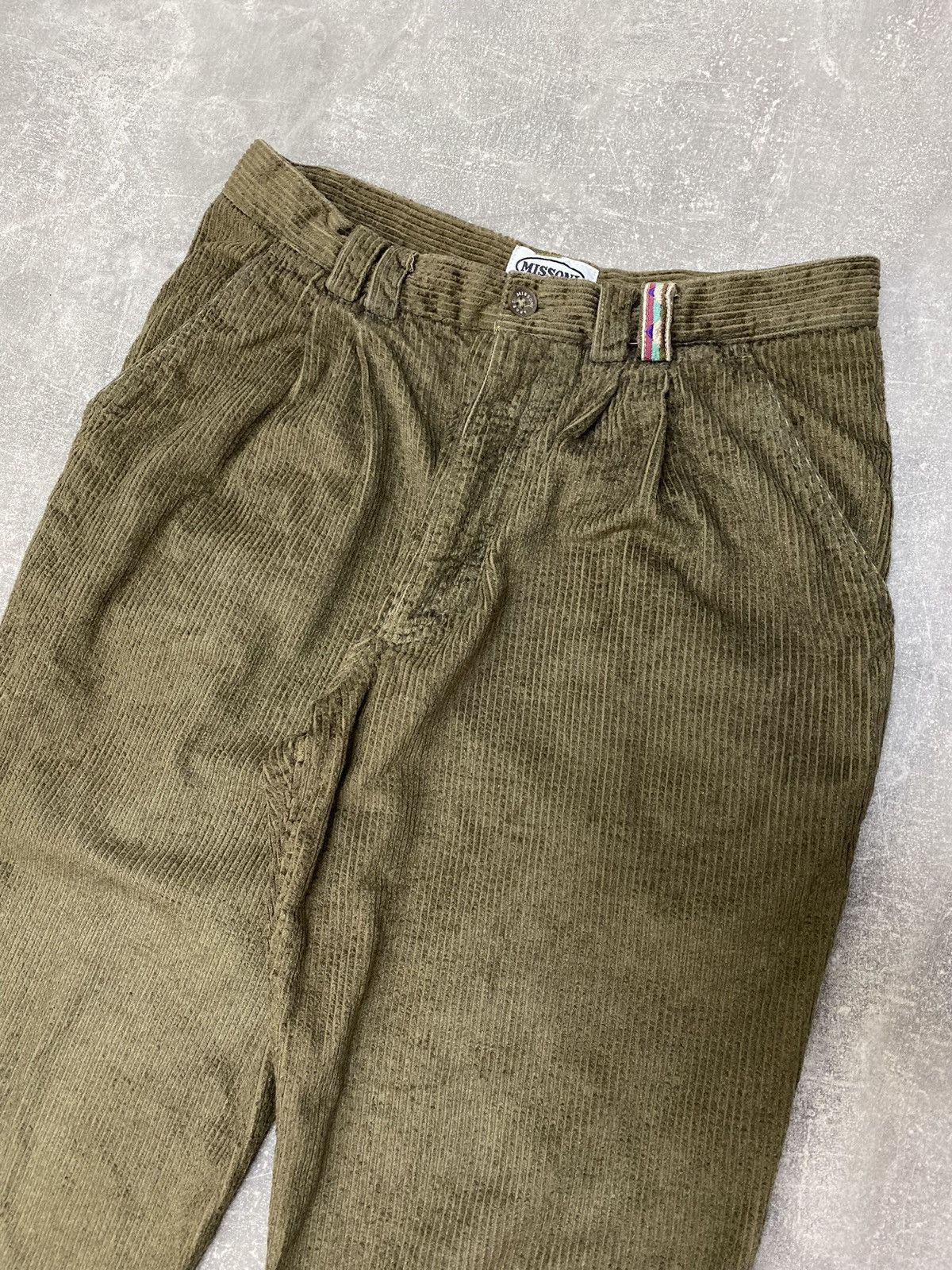 image of Missoni Sport Vintage Corduroy Trousers Pants in Olive, Men's (Size 32)