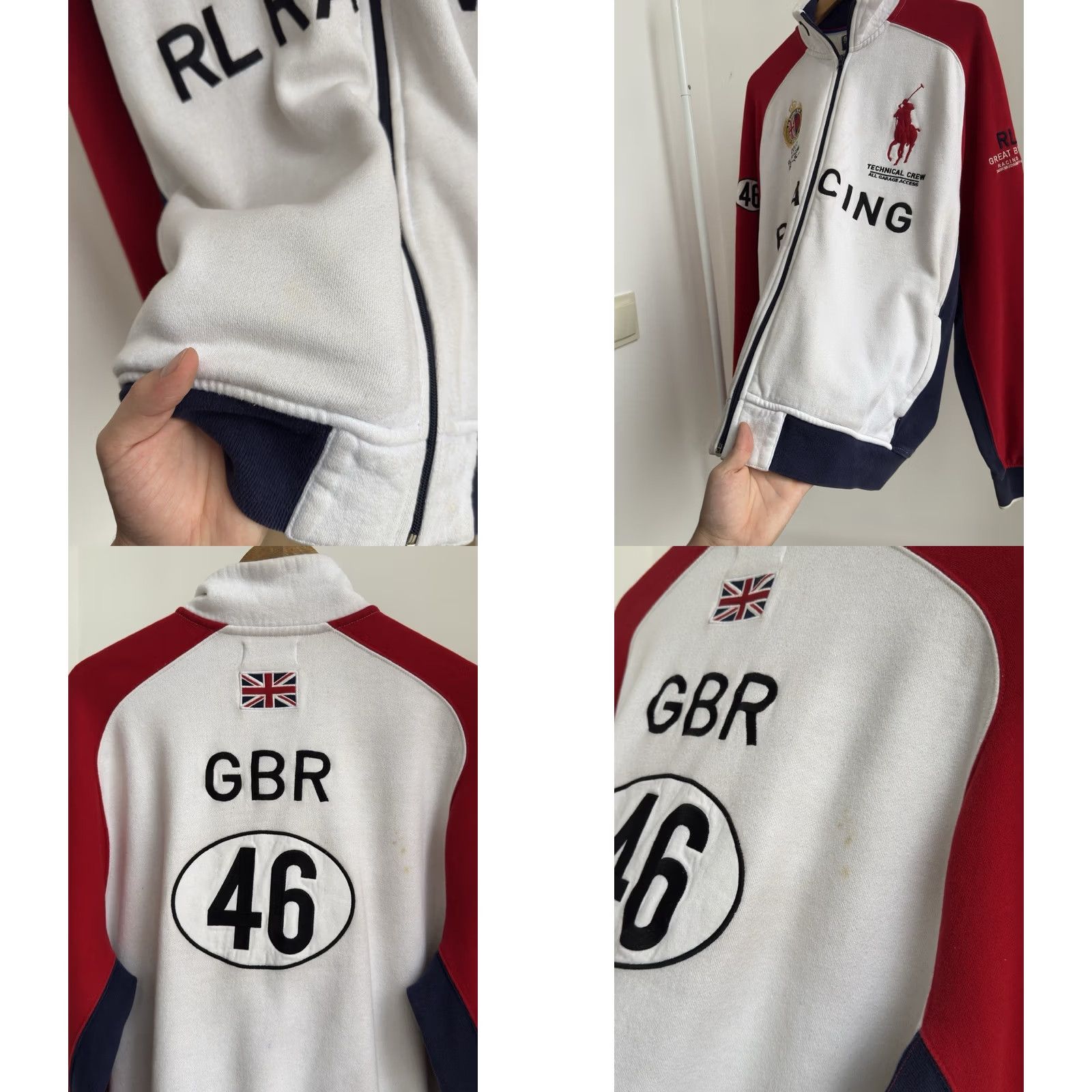 Polo Ralph Lauren VINTAGE Polo Ralph Lauren Racing Great Britain 2011 Sweatshirt XL White Logo JP RL Racing Mens Pullover Hoodie Shirt Size US XL / EU 56 / 4 - 8 Thumbnail