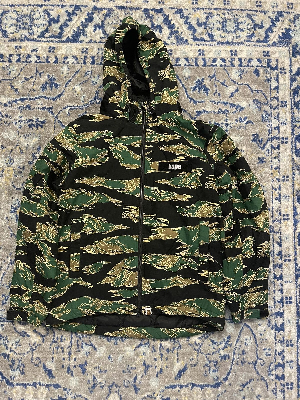 image of Bape Ss17 Tiger Camo Hoodie Parka Jacket, Men's (Size Large)